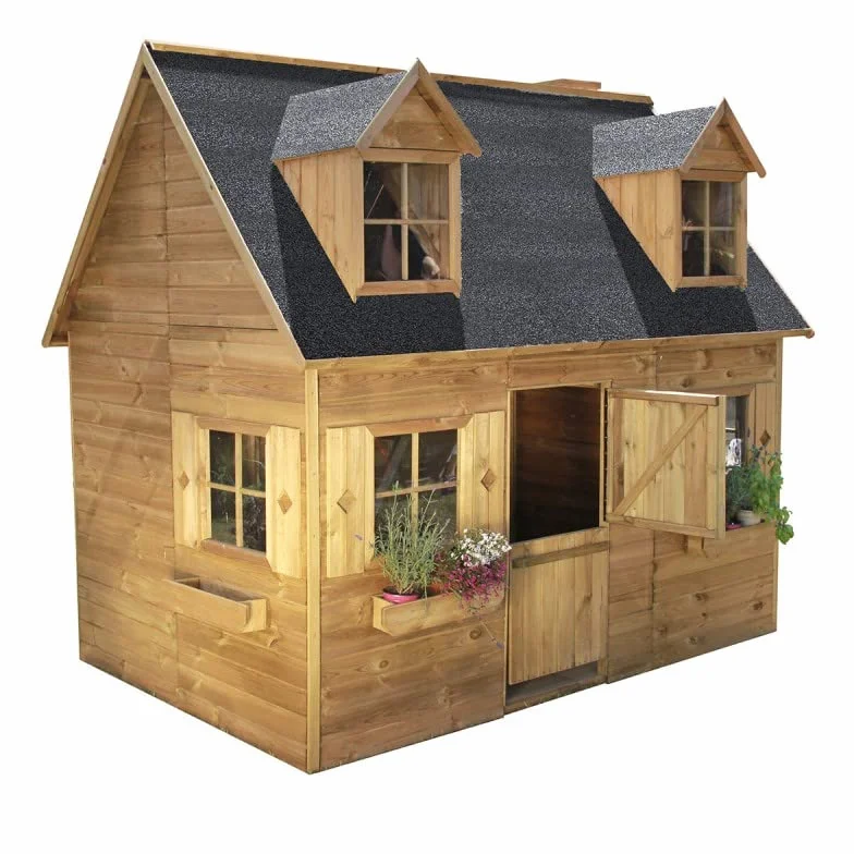 Casetta da giardino per bambini in legno "Sofia" 157x248x218 cm.
