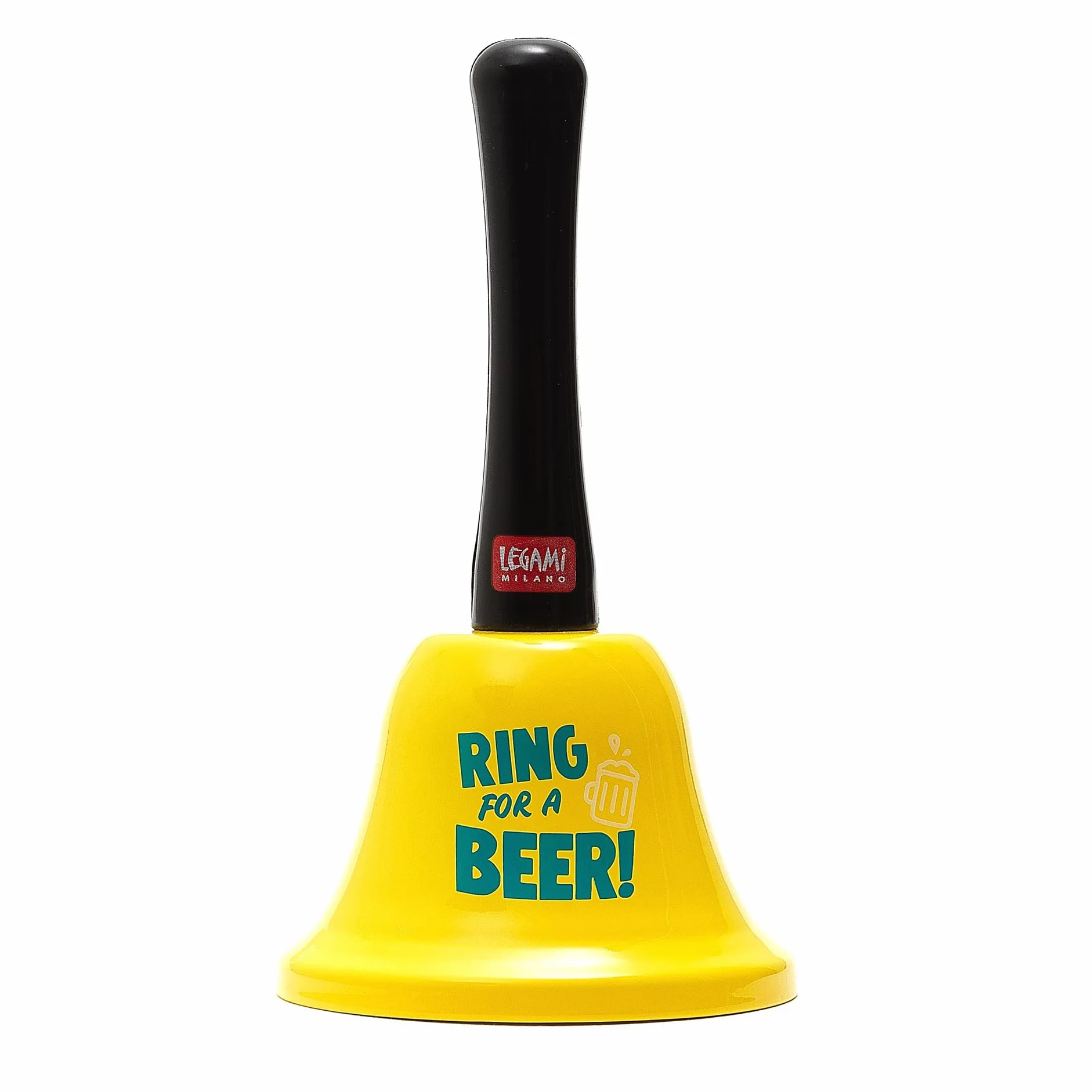 Legami - Campanella Ring for Beer, Impugnatura ergonomica, Ø 7,5 cm, Tema Beer, BEL0002
