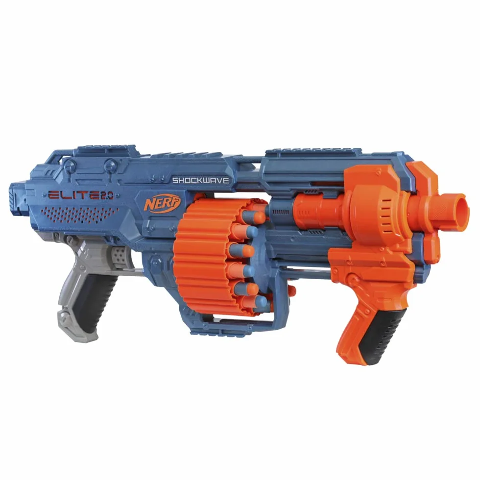 Hasbro Nerf Elite 2.0 Shockwave RD-15 Blaster z Tamborem Rotacyjnym 15 Dardów Lancio a Raffica