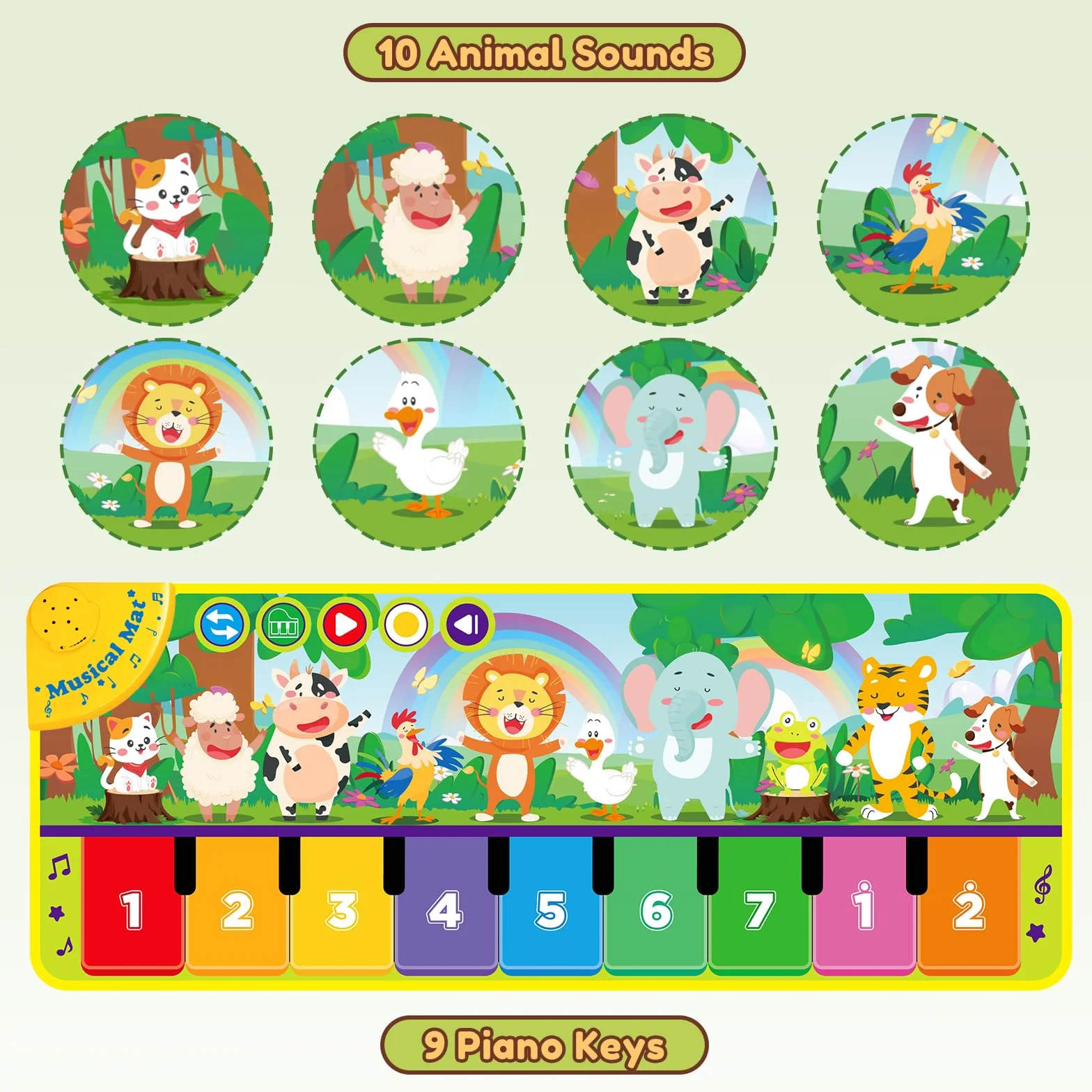 WEARXI Tappeto Musicale Regalo Bambino 1 Anno Giocattoli Bambini 1-5 Anni