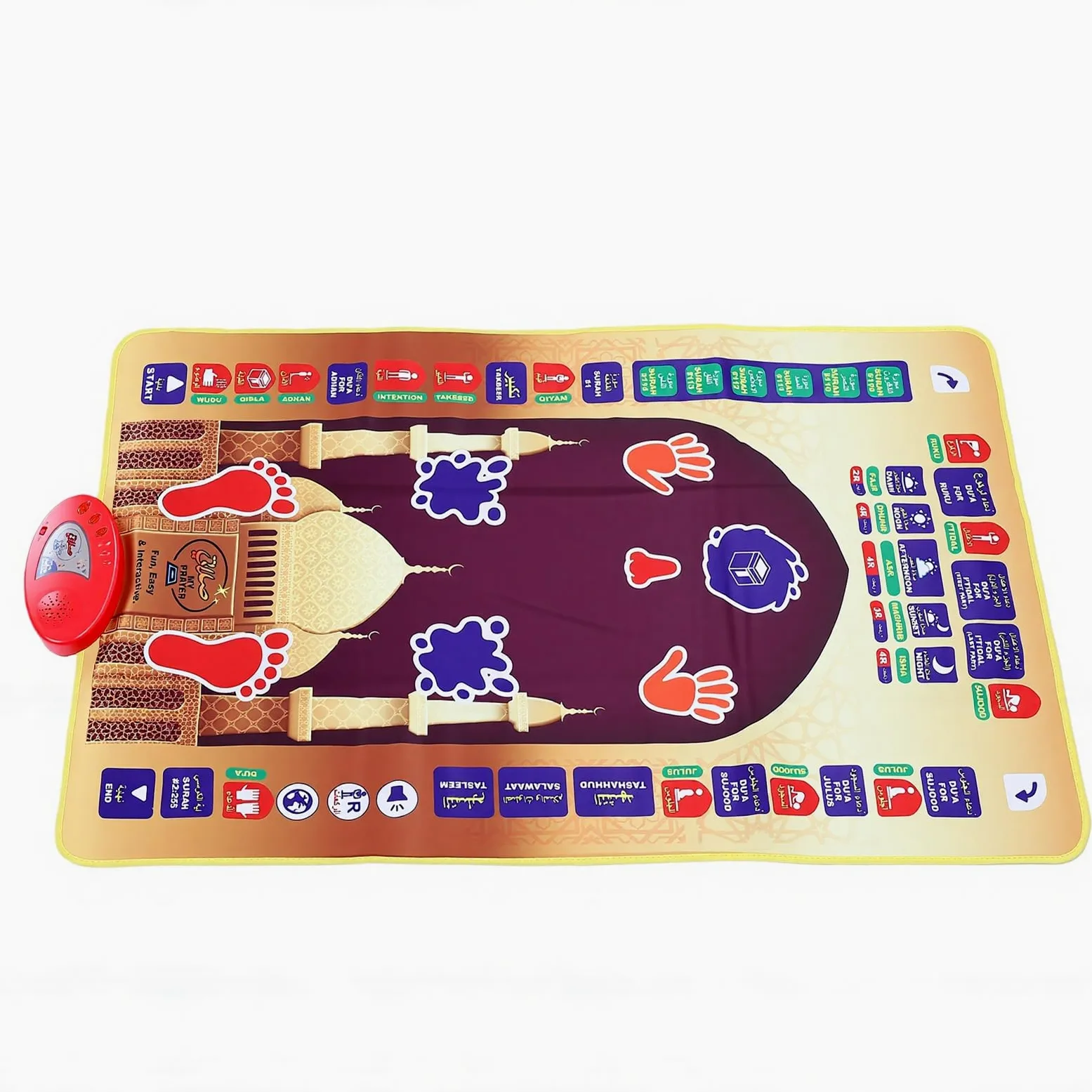 Tappetino Educativo Elettronico per Bambini con Strumento di Apprendimento con Interazione Vocale per Uso Domestico Ed Esterno In Plastica Leggera