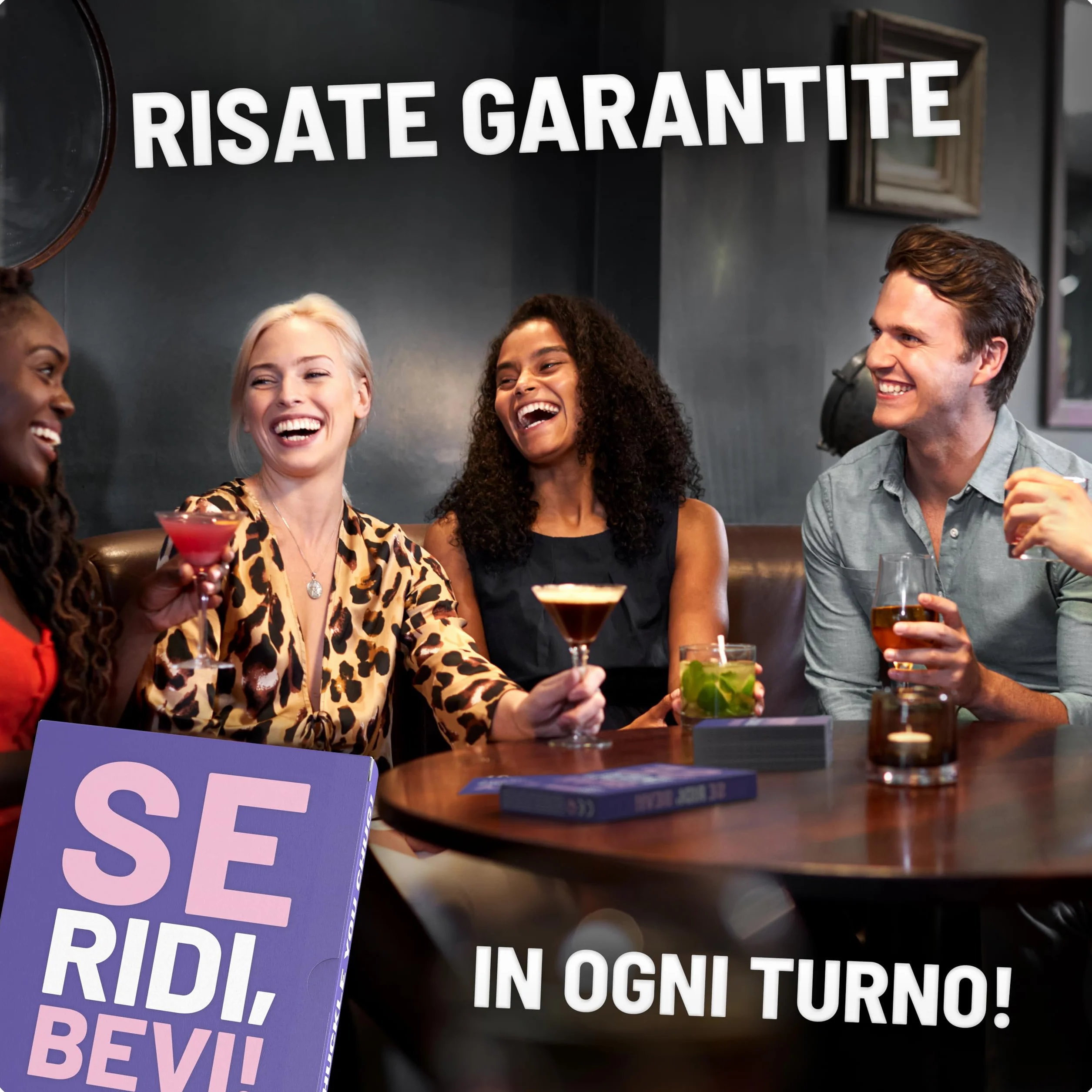 Se Ridi, bevi! - Il divertente gioco alcolico - Gioco di alcolici con 100 carte - gioco di alcolici - gioco di carte - giochi di partito per adulti - 18+ - Edizione italiana