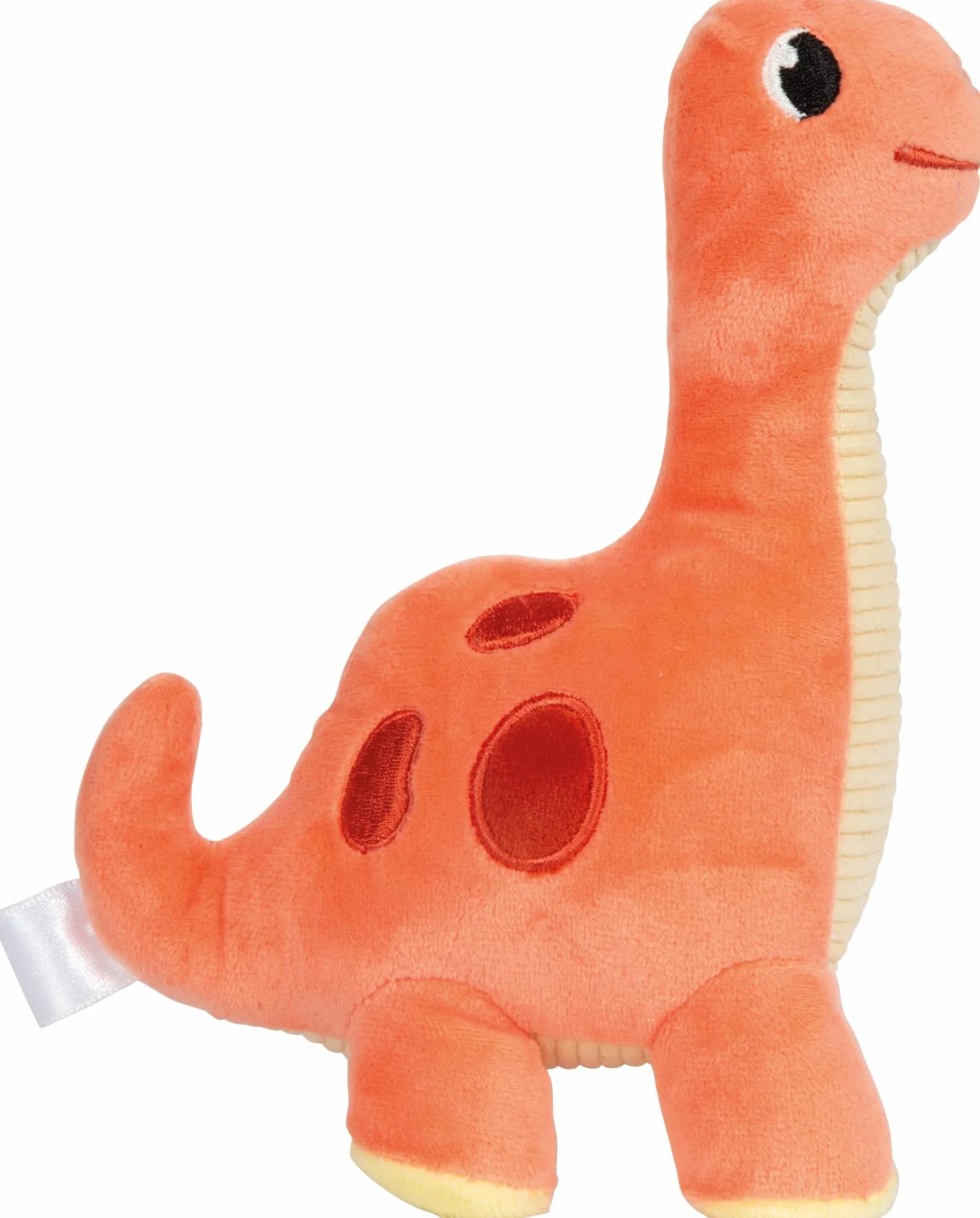 Small Foot Dinosauro Rosso Dino, 19 cm, Tessuto a Coste, Stoffa Come ausilio per la Nanna, Animale di Peluche per Bebè e Bambini Piccoli, 12685, Colore Coloured