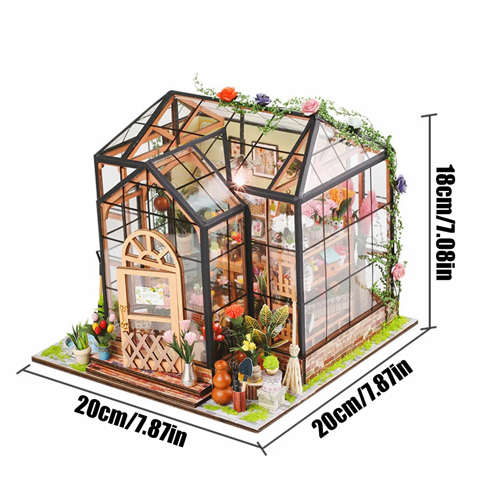 Kit Casa delle Bambole in Miniatura da Costruire Esposizione Decorativa | Kit 3D Serra Domestica per Adulti e Ragazzi, Camera, Stanza, Libreria, Mensola, Scaffale, Natale e Halloween,