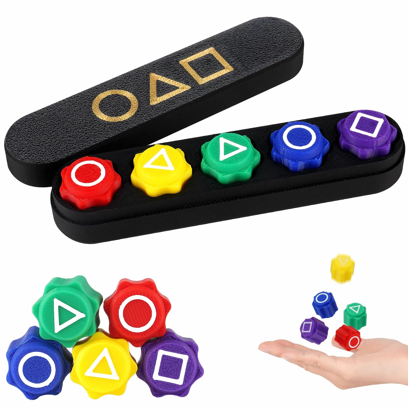Vicloon Gonggi Gioco Coreano, Pietre Colorate Mini Gioco Gonggi Jack Stone Pebbles Divertimento e Allenamento di Coordinazione per Adulti Set di Giochi Gonggis Korean Game Rettangolo