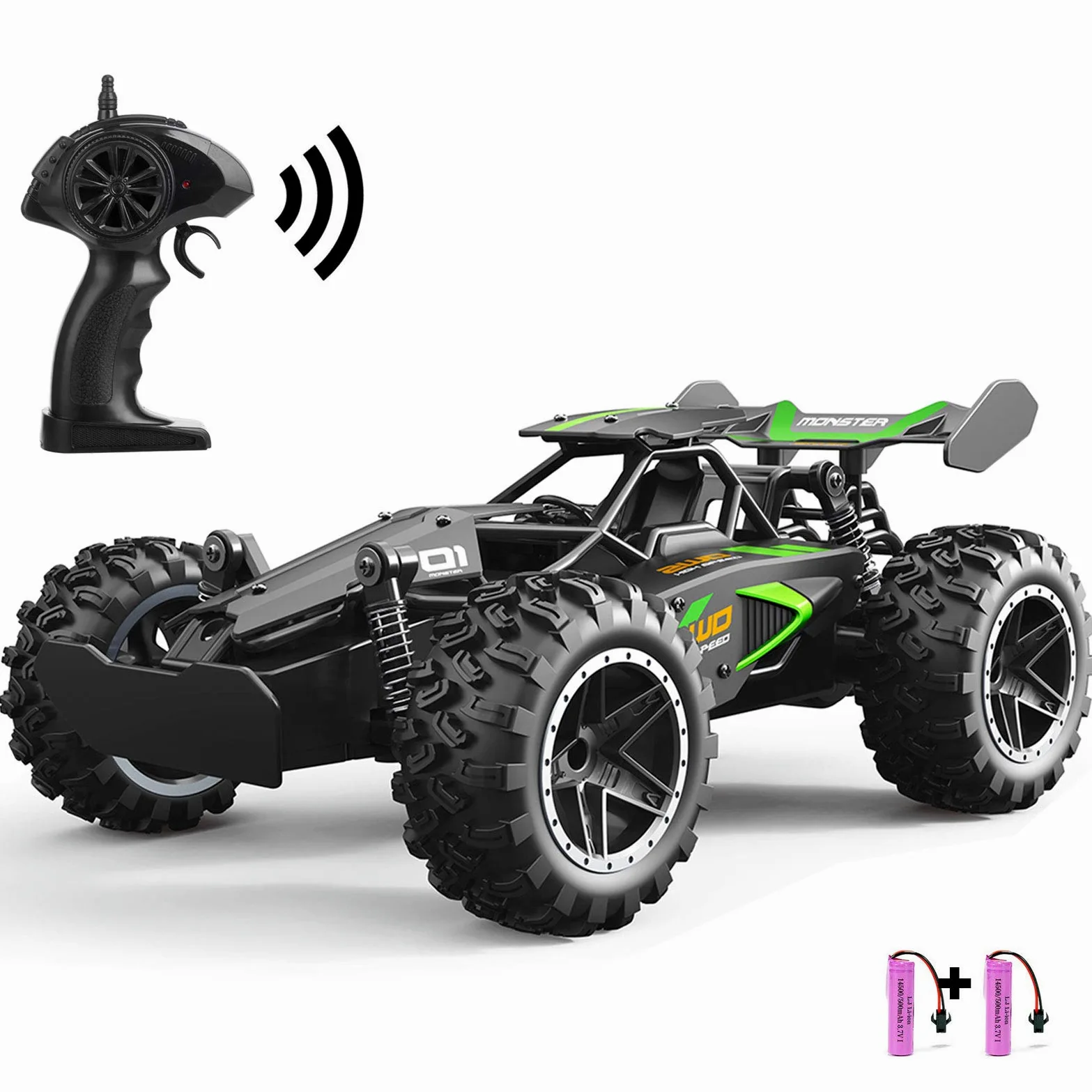 Macchina Telecomandata, RC Auto Telecomandata, 20KM/H Alta Velocità Auto Radiocomandata di Tutto Terreno, con 2 Batterie Caricabile, 2WD 2.4GHZ Macchinine Giocattolo per Bambini