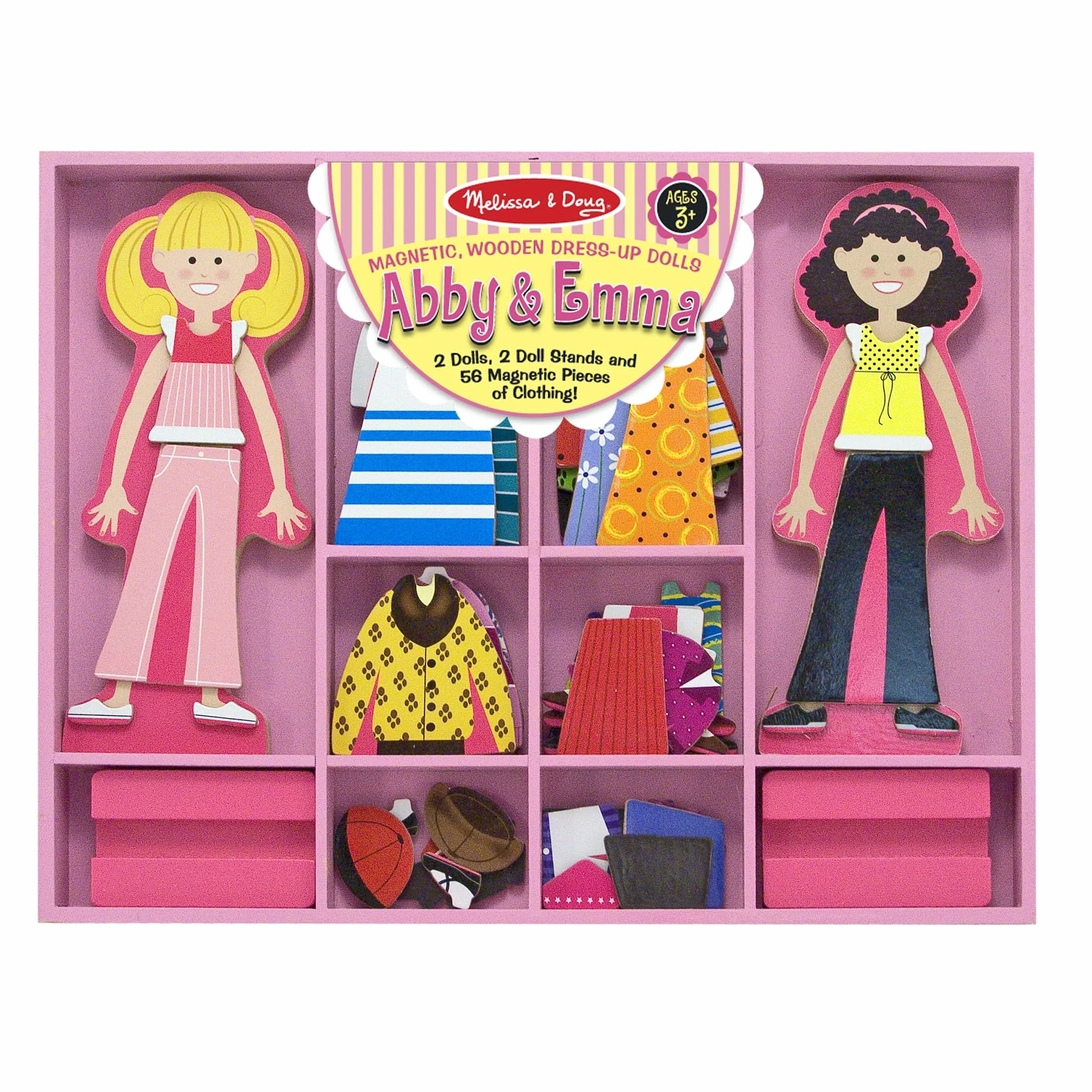 Melissa & Doug Gioco Calamite Bambole da Vestire: Abby & Emma | Giochi Magnetici per Bambini 3 Anni su | Giochi Calamite Bambole di Legno Crea La Moda