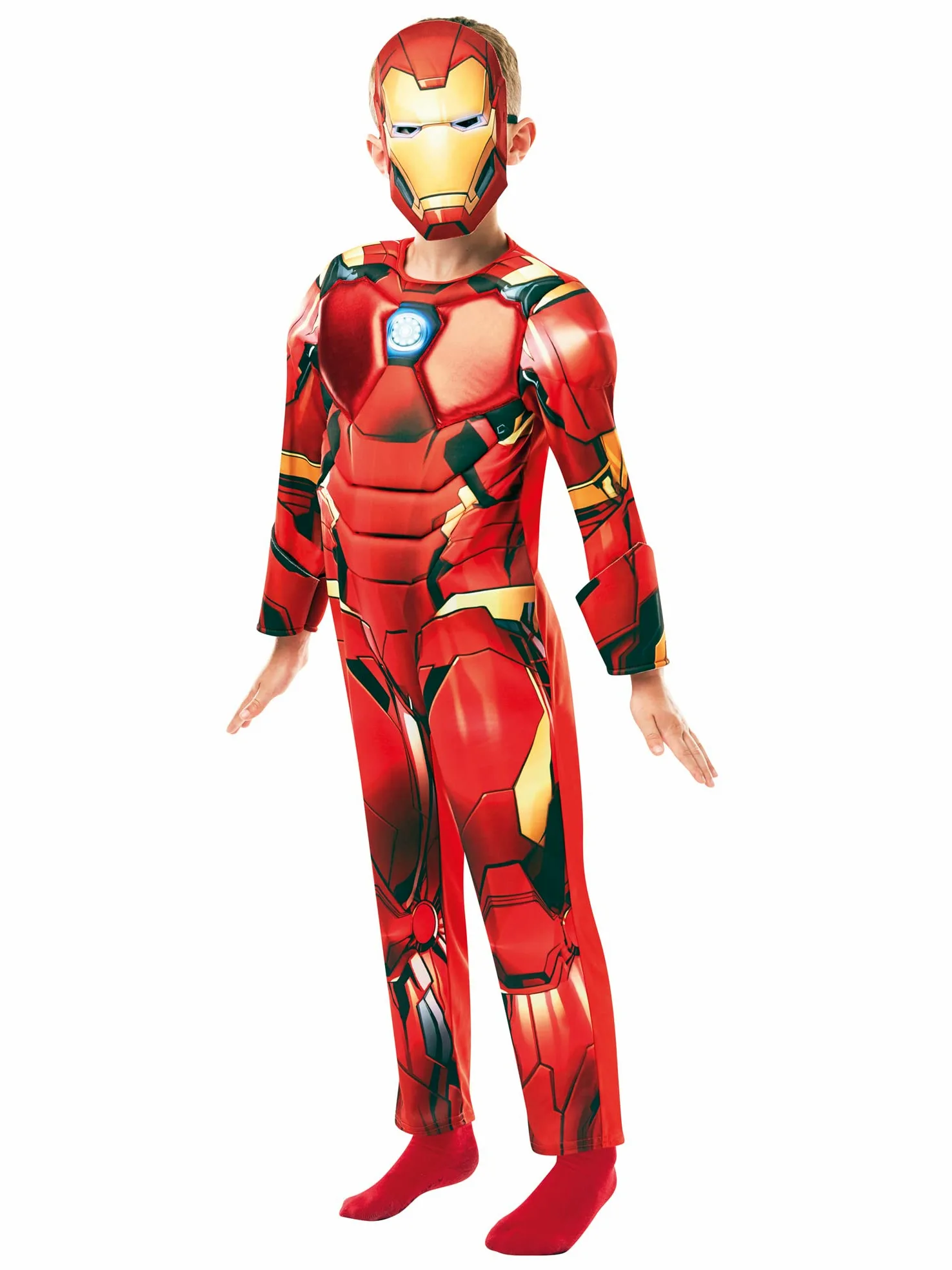 Rubies 640887 Costume ufficiale Marvel Avengers Iron Man Deluxe per bambini, taglia unica (età 9-10 anni, altezza 140 cm) Halloween