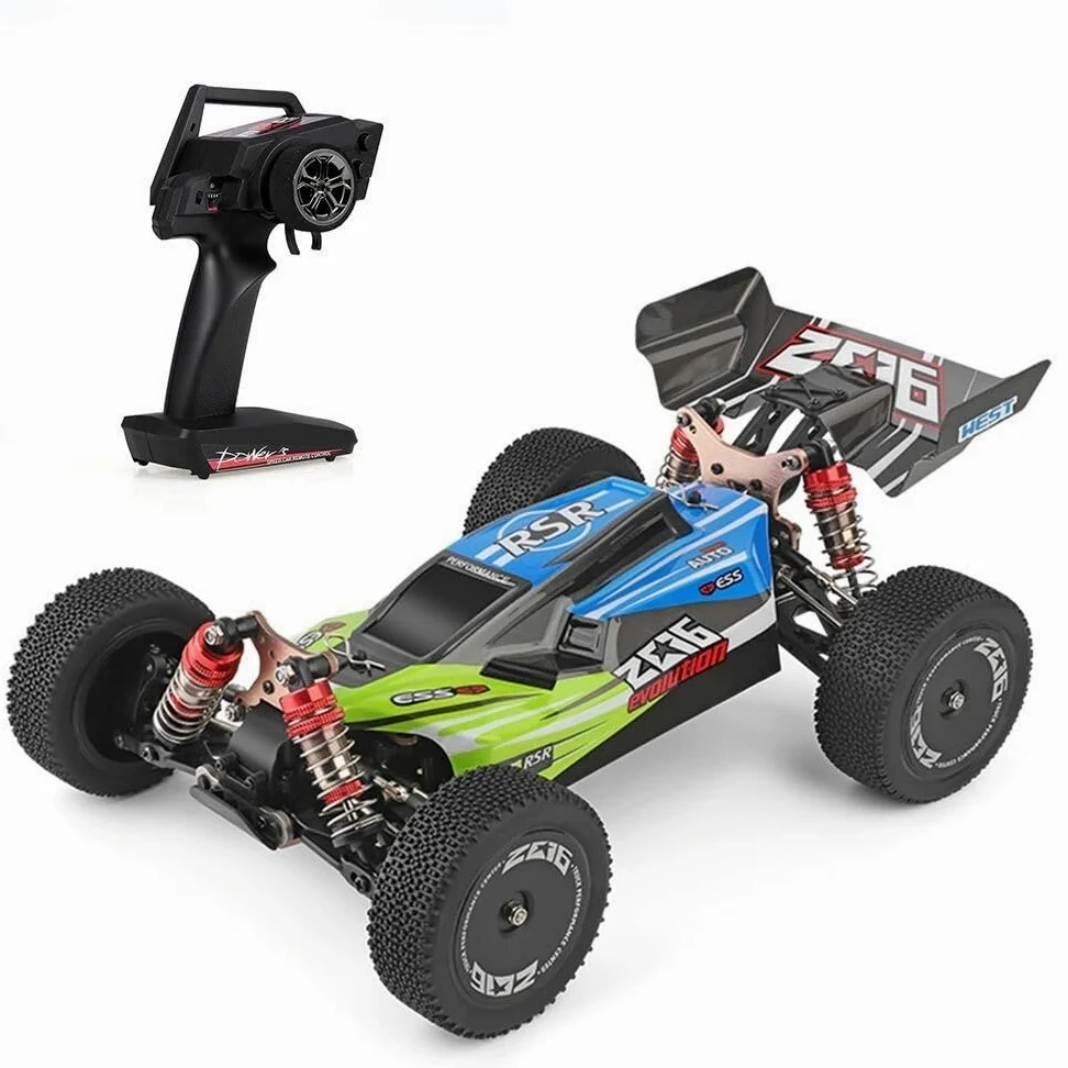 Goolsky XKS 144001 - Automobile telecomandata 60 km/h ad alta velocità 1/14 2,4 GHz Buggy 4WD RC Auto da Corsa All Terreno a Deriva RTR (Verde)