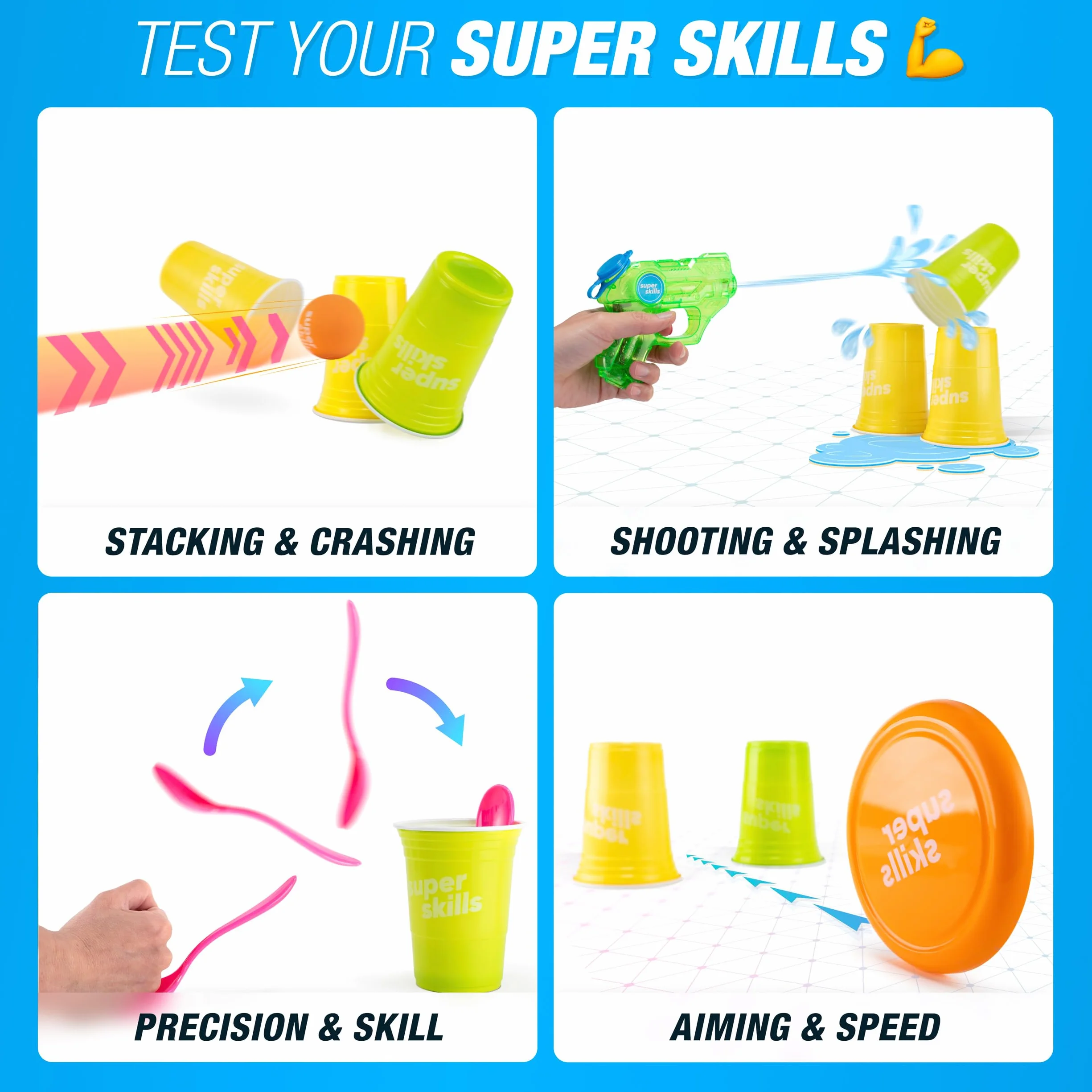 Il gioco del mondo Super Skills Outdoor Yard Game - Giochi Estivi in Cortile per Bambini dagli 8 Anni in su, Adolescenti e Adulti - Divertente Festa in Acqua per Tutta la Famiglia