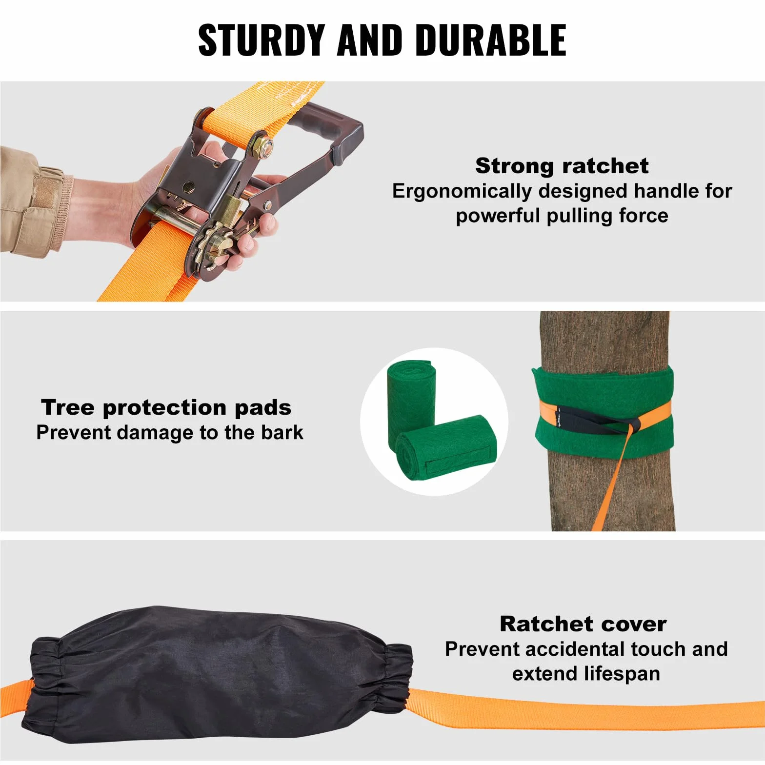 VEVOR Kit Slackline con linea di allenamento, attrezzatura da 18,3 m per il cortile, corda stretta facile da installare per bambini e adulti, set completo Slackline con protezioni per alberi