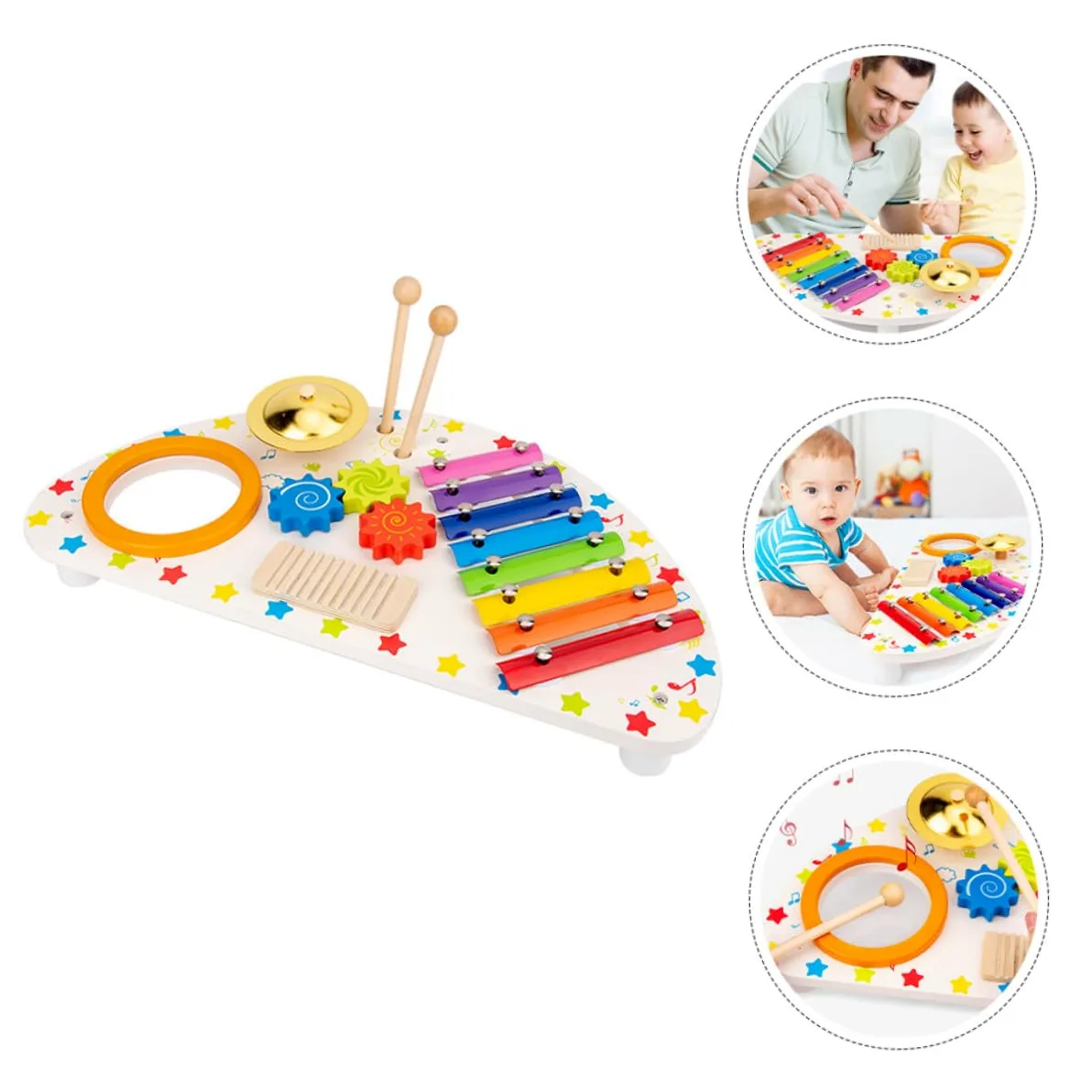 iplusmile Xilofono in Legno per Anni Giocattolo Percussione Educativo Strumento Musicale Sicuro e Durevole Gioco Montessori per Sviluppo Sensoriale e Creatività