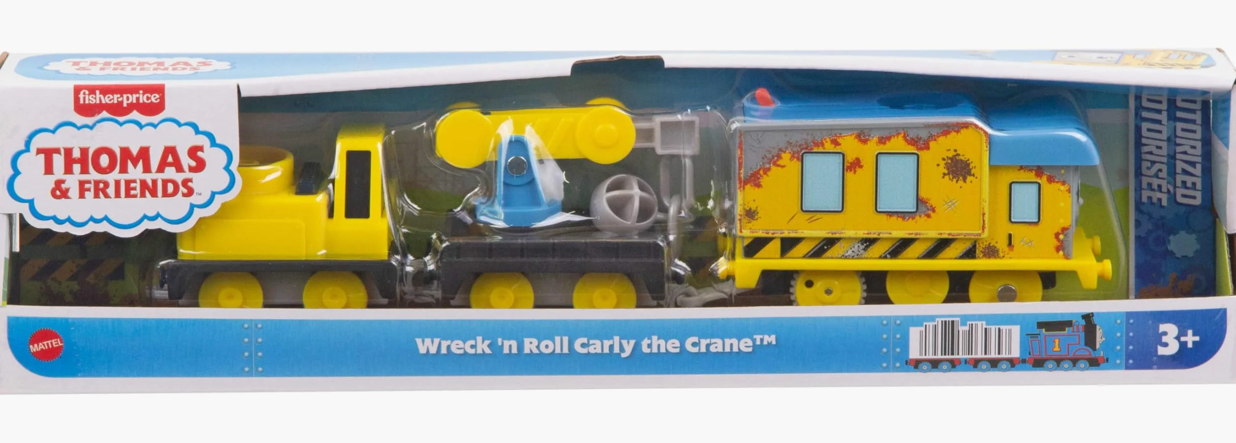 Thomas & Friends Motorized Toy Train Wreck ‘n Roll Carly The Crane with Construction Wrecking Ball for Preschool Kids Ages 3+ Years
