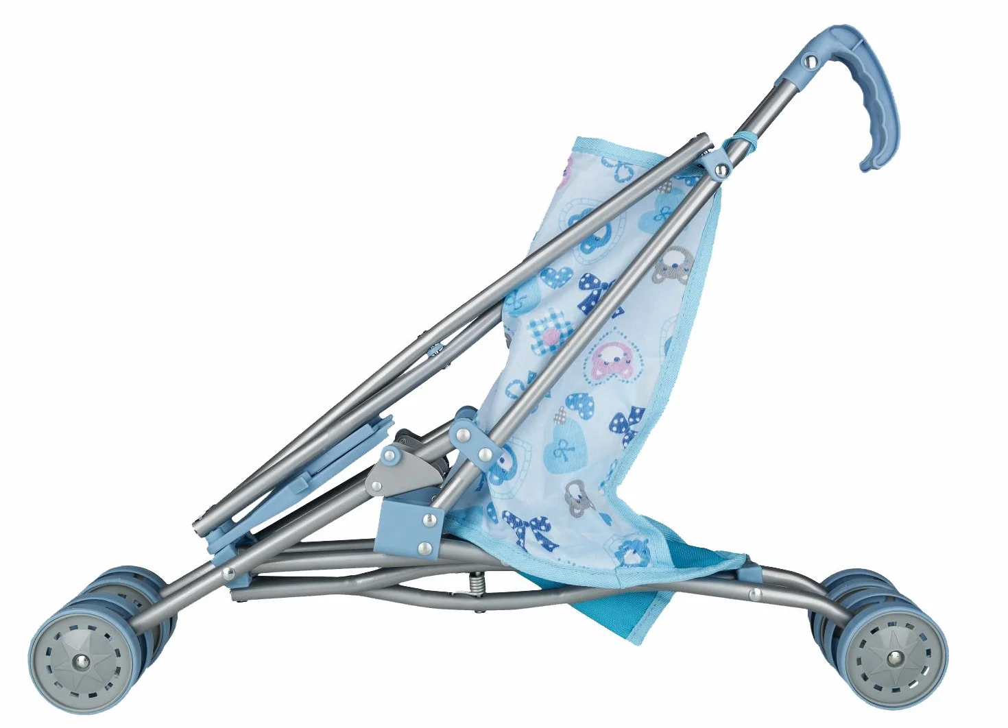 Idena 40069 - Bambola Buggy Orso Pieghevole Motivo, Blu