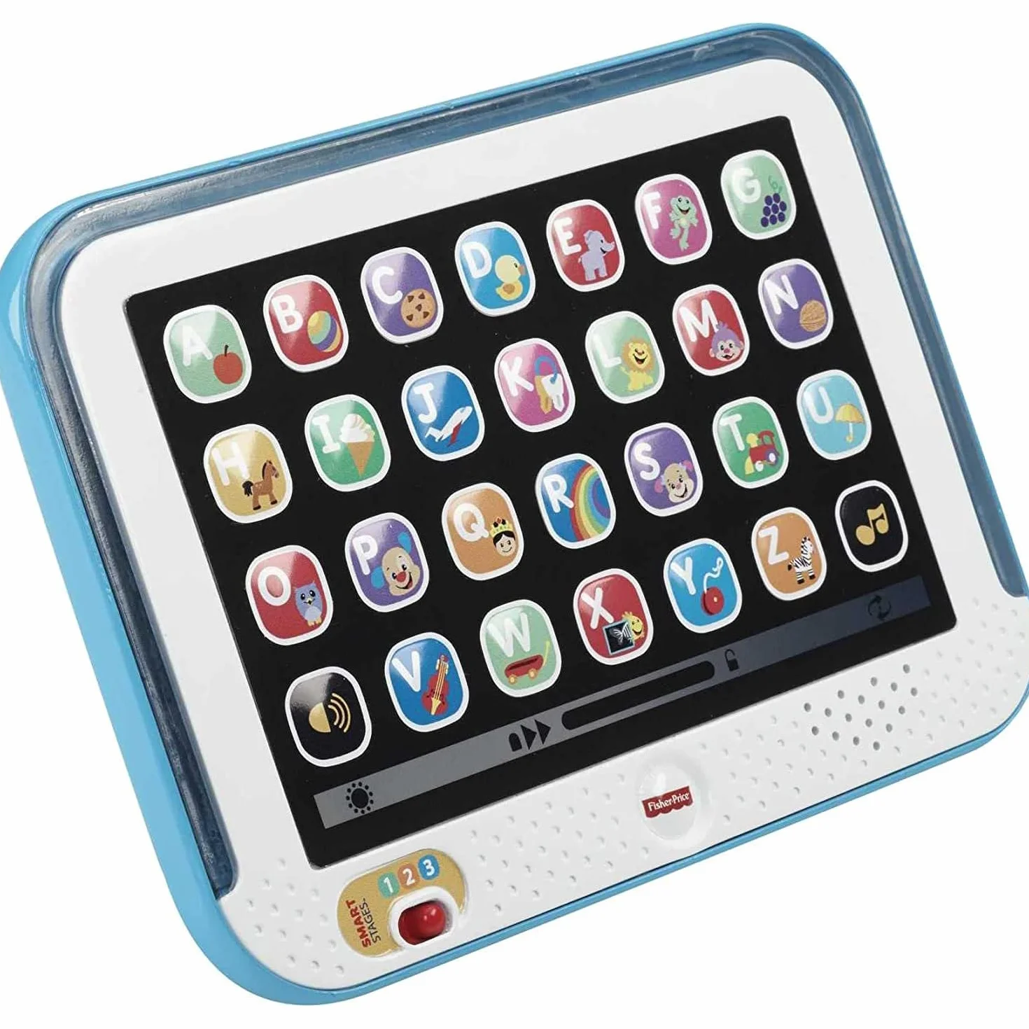 Fisher-Price - Tablet Ridi e Impara, tablet con tecnologia Smart Stages e tre livelli di gioco, tante canzoncine, frasi e suoni per crescere e imparare, giocattolo per bambini, 12+ mesi, CDG33