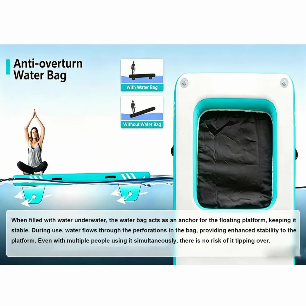 Piattaforma Galleggiante Gonfiabile, Materassino Prendisole per Lago, Piscina e Spiaggia, Zattera Galleggiante per 4-6 Persone Facile da gonfiare