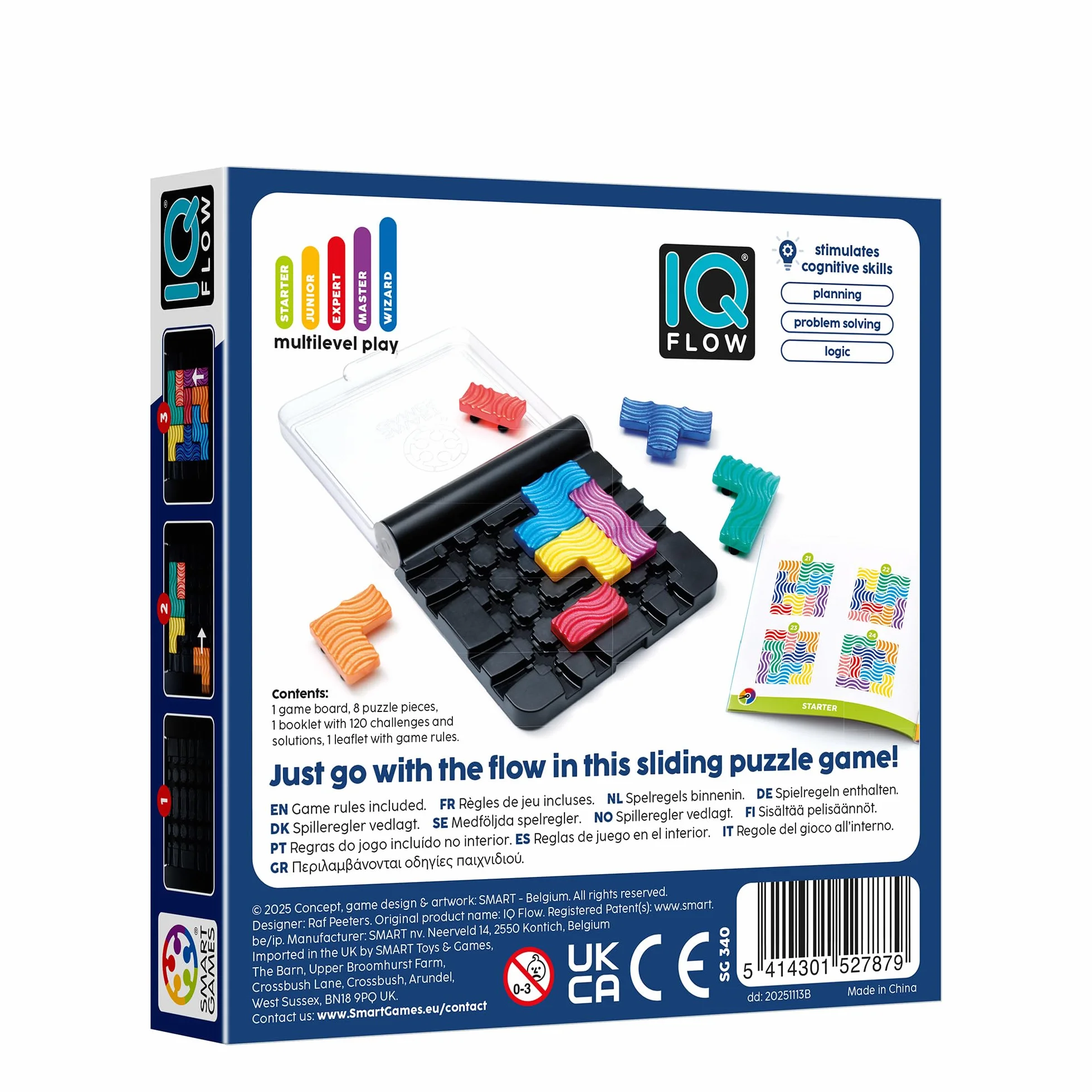 Smart Games IQ Flow Puzzle Bambini Adulti Giochi Da Tavolo 120 Sfide 1 Giocatore 8+