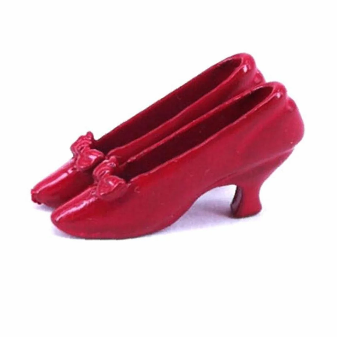 1pair Mini Scarpe col Tacco Alto 1:12 Miniatura Scarpe Rosse con Tacco Dollhouse Gli Accessori della Decorazione