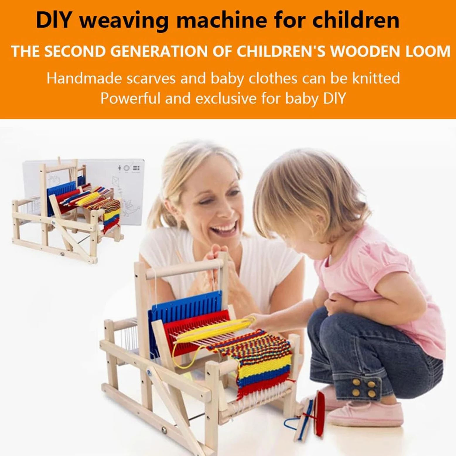 Kit telaio per tessitura in legno, macchina per tessitura a mano, telaio per tessitura multi-artigianato pieghevole, kit per tessitura a mano a maglia per bambini, adulti, principianti e amatori.