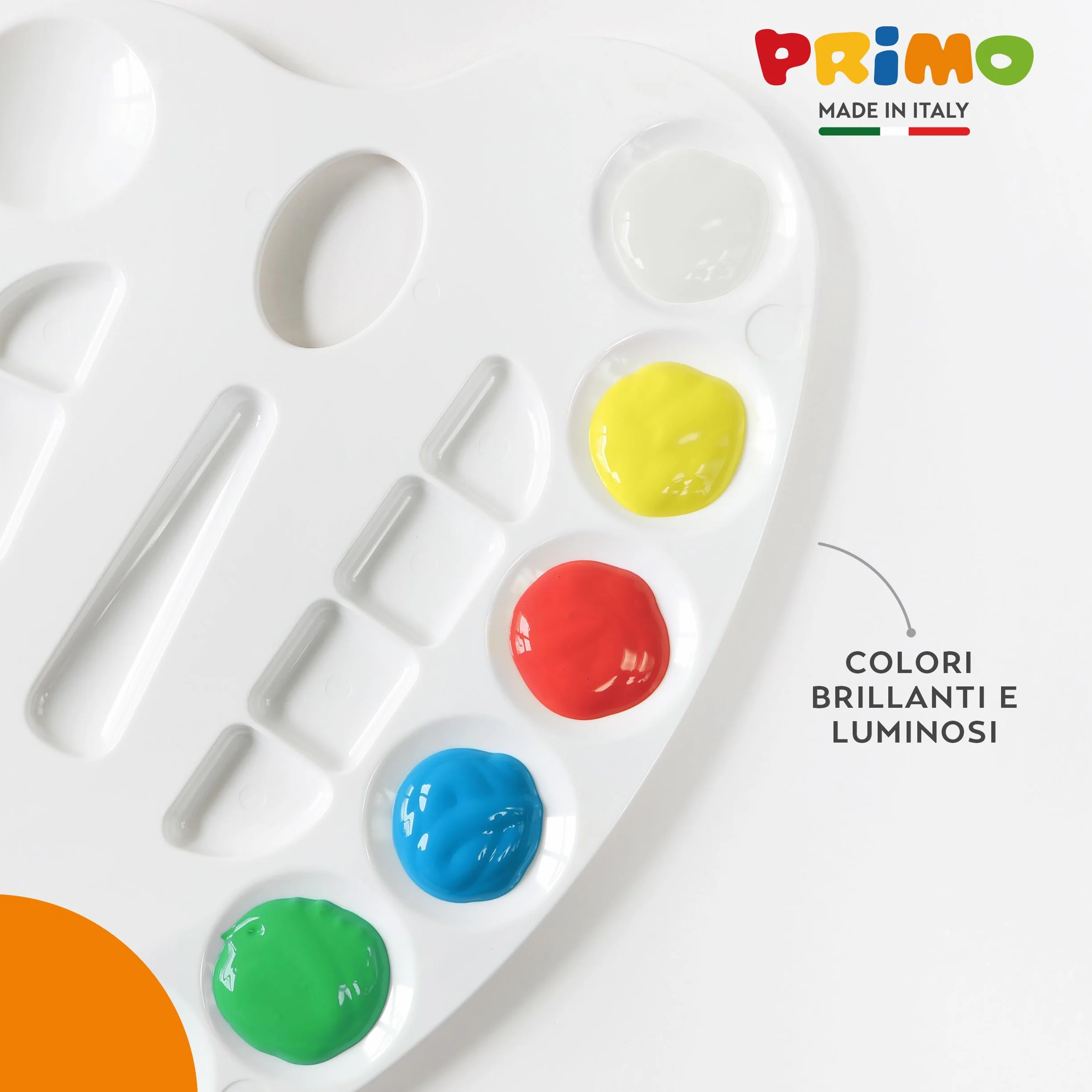PRIMO Tempere Lavabili per Bambini 6 Colori 1L con Dosatore Pittura Carta Stoffa Vetro
