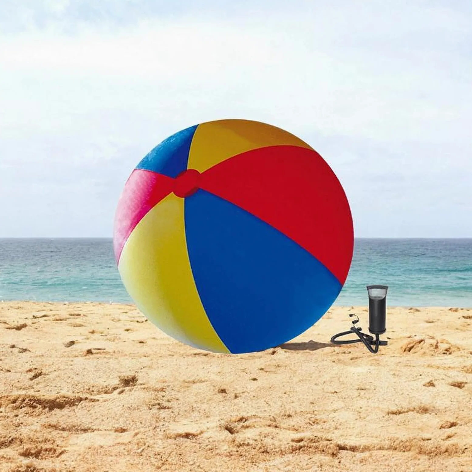 Pallone da Spiaggia Gonfiabile Interattivo in PVC per Giochi Estivi All'aperto, per Feste Ed Eventi, con Pompa Manuale, Diametro 200 Cm