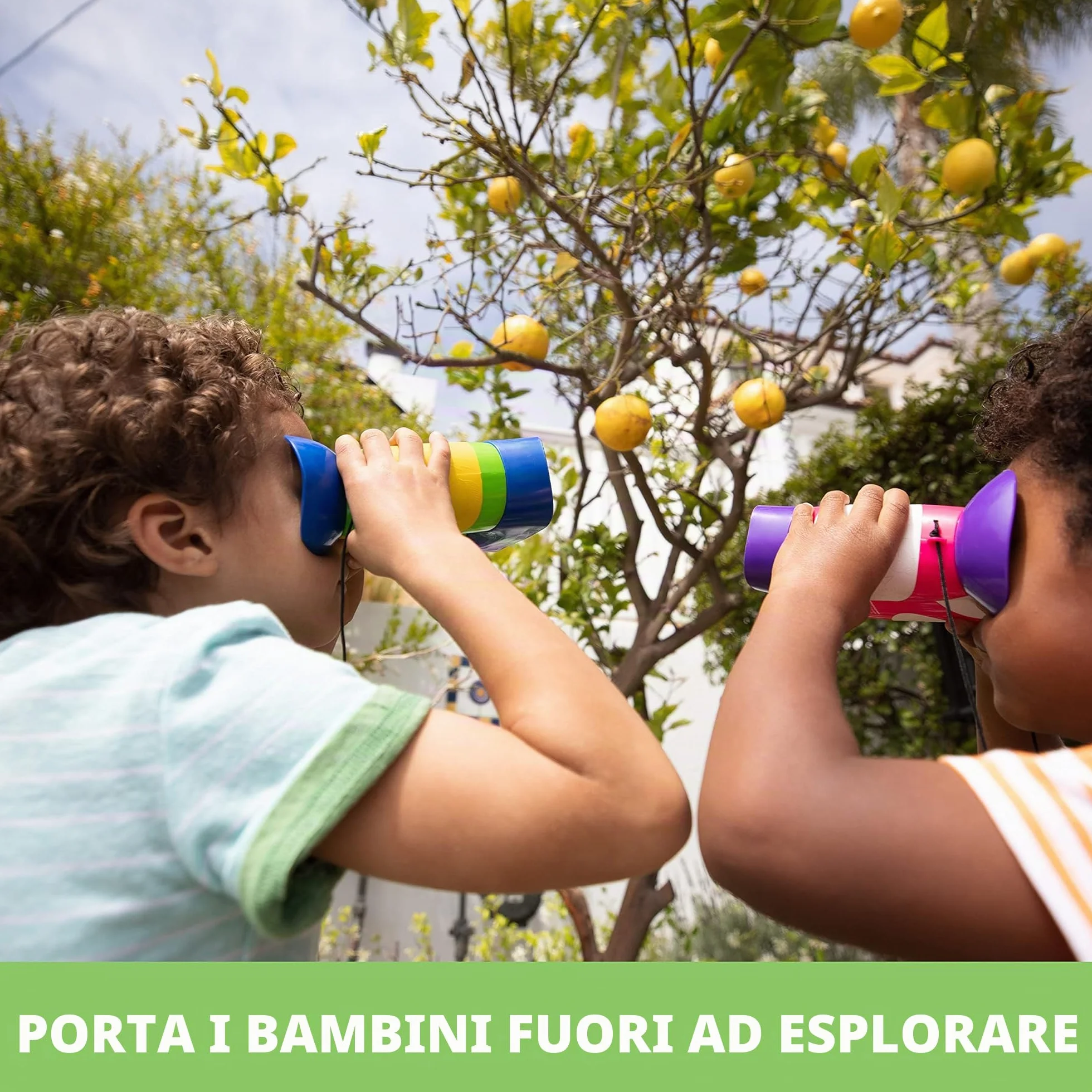 Learning Resources GeoSafari Jr. Kidnoculars – Binocolo Educativo per Bambini 3+, Senza Messa a Fuoco, Gioco da Esterno per Esplorazione e Osservazione della Natura