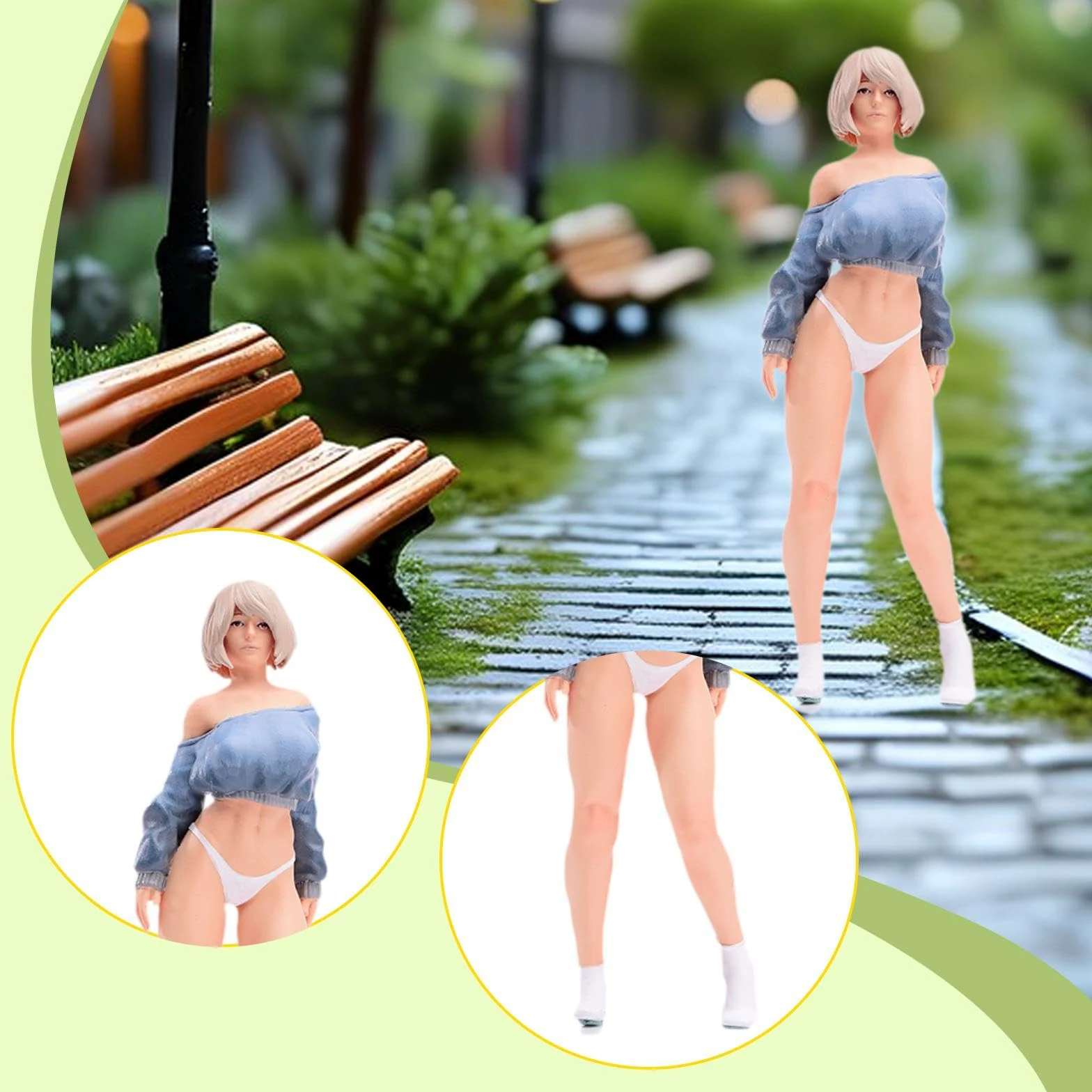 Miniatura Figurina Donna 1/18 Modello in Resina Figurina Dipinta Micro Paesaggio Accessorio Decorazione Scena Adatta per Collezione Regalo