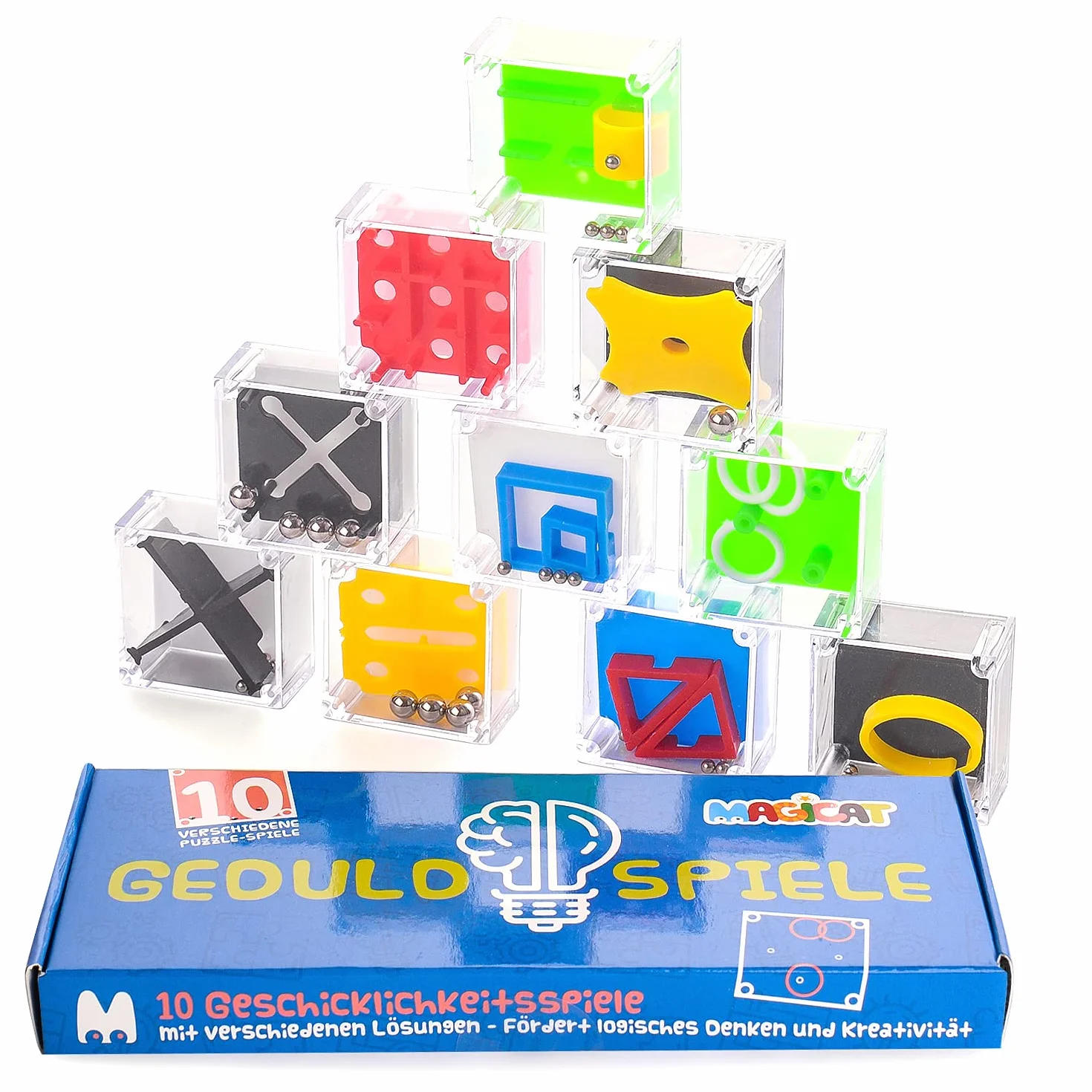 Magicat Set 10 Cubi Rompicapo Puzzle per Bambini e Adulti