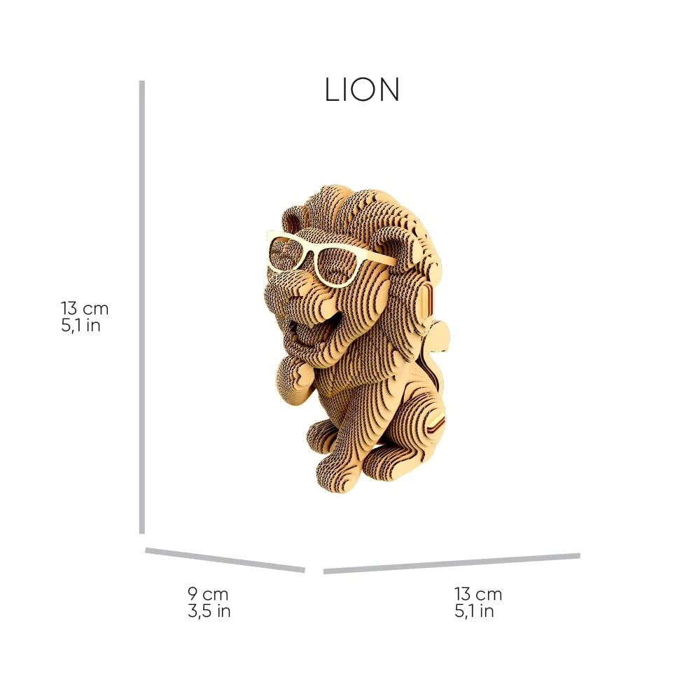 Safari Trio Set Puzzle 3D in Cartone – 3 Modelli, 267 Pezzi, con Materiali Riciclati, Sculture Fai da Te | 267 Pezzi, Kit Fai da Te in Cartone Riciclato da Montare e Dipingere – Adolescenti e Adulti, Idea Regalo Creativo