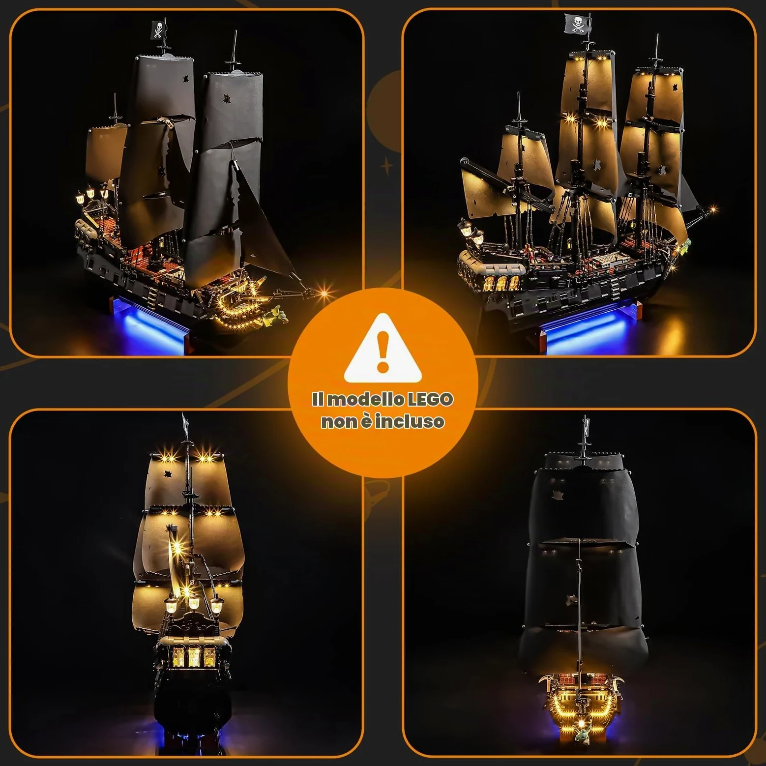 LIGHTAILING Set di Luci per Lego-10365 Nave pirata del Capitano-Jack-Sparrow Modello - Installazione facile, cablaggio nascosto, arredo casa e pronto da regalare (modello non incluso)