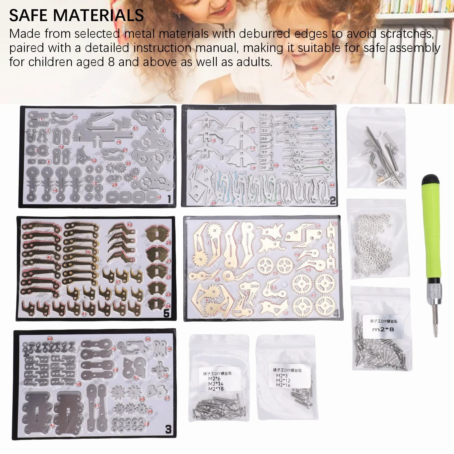 Sxhlseller Kit Fai da Te Puzzle in Metallo 3D |Blocchi di Costruzione Modello Meccanico STEM per Bambini Adulti (GOLD)