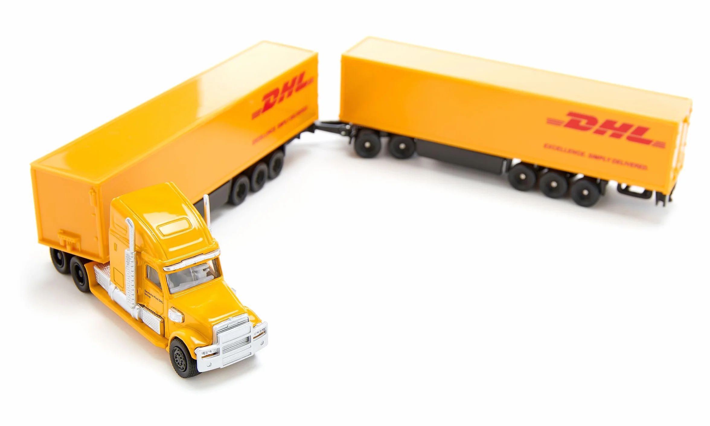 Siku 1806 Freightliner DHL Road Train Motrice Semirimorchio Rimorchio 1:87 Metallo Plastica Giallo