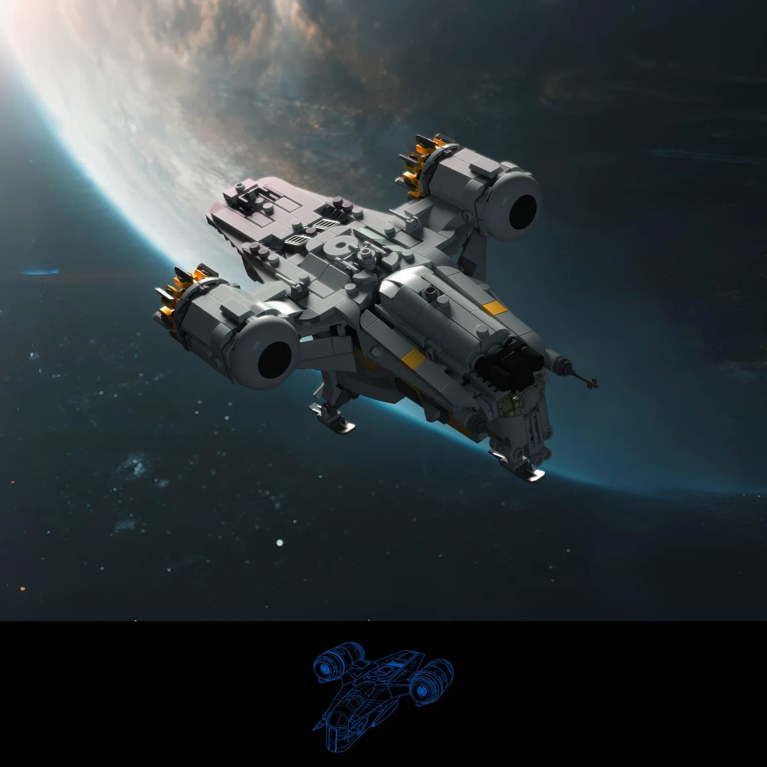 Givenni Star Ship - Set di blocchi da costruzione per adulti, serie Ultimate Collectors Star Ship Model Kit (777 pezzi)