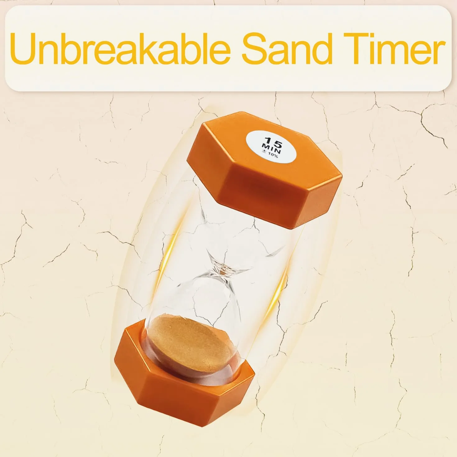 Clessidra con sabbia, timer per bambini, timer da cucina, decorazione per la gestione del tempo, clessidre colorate, perfetto in casa, classe, cucina, ufficio, giochi, 15 minuti, arancione