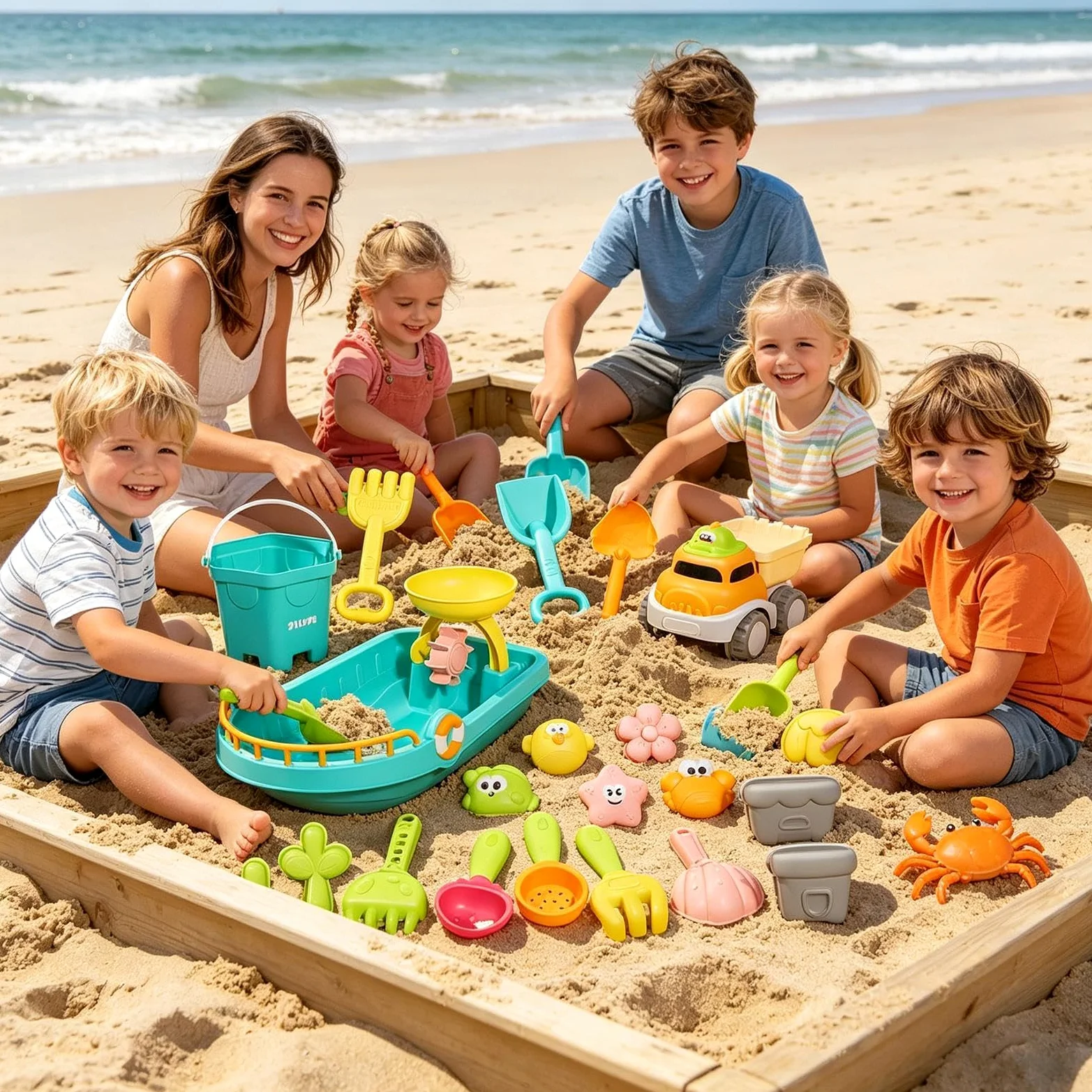 Giocattoli da Spiaggia ai Bambini Divertenti Giochi di Scavo in 25 Pezzi | Giochi da Spiaggia Per Famiglia, All'aperto, Esterno, Piscina, Acqua, Nuoto, Immersioni, Vacanze Estive