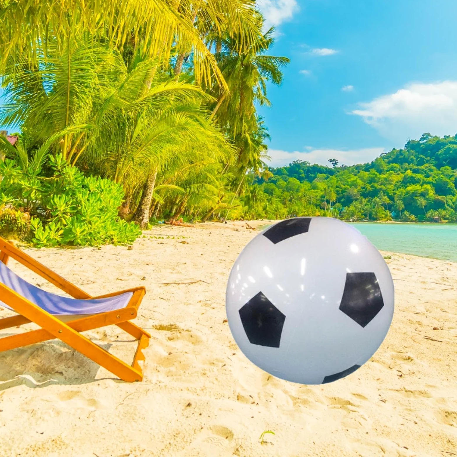 Pallone da Spiaggia, Giocattolo da Piscina, Giochi da Piscina, Accessori Originali, Palloncini d'Acqua, Pallone da Calcio Giocattolo per Regali PE