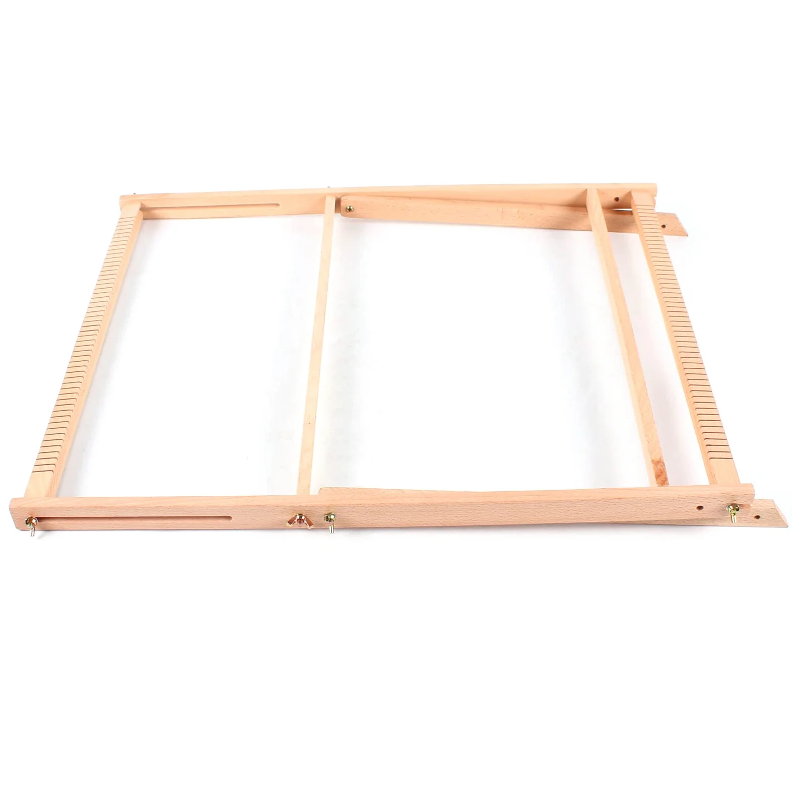 Kit per tessitura in legno, telaio per tessitura multi-mestiere in legno, regolabile a mano, telaio per arazzo con pettine e bobina per principianti e bambini (70 x 50 cm)