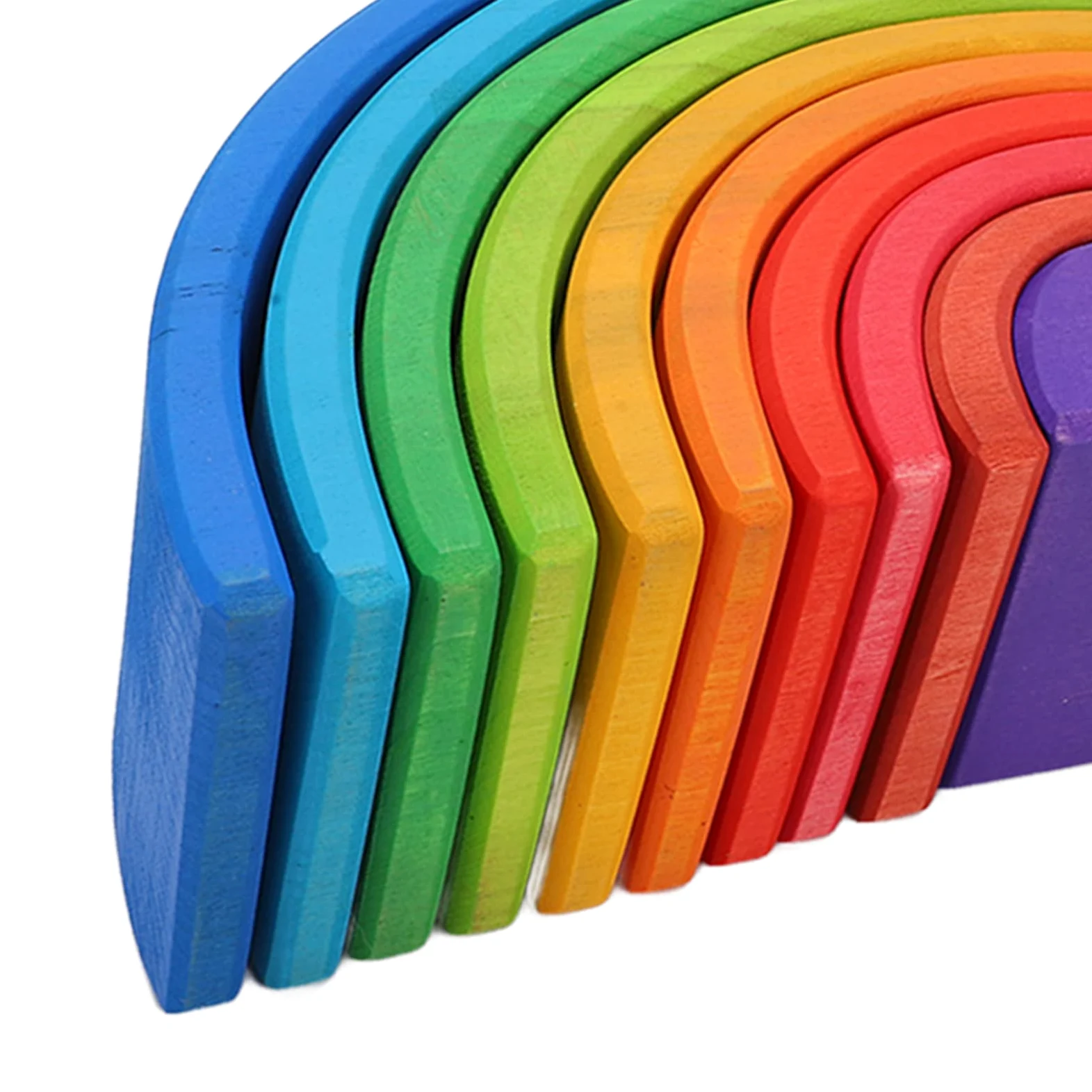 Jiawu Giocattolo Impilabile in Legno, Blocchi da Costruzione a Semicerchio da 10 Pezzi, Puzzle di Nidificazione del Ponte Ad, Blocchi Impilabili Colorati con Guida Educativa, per l'apprendimento