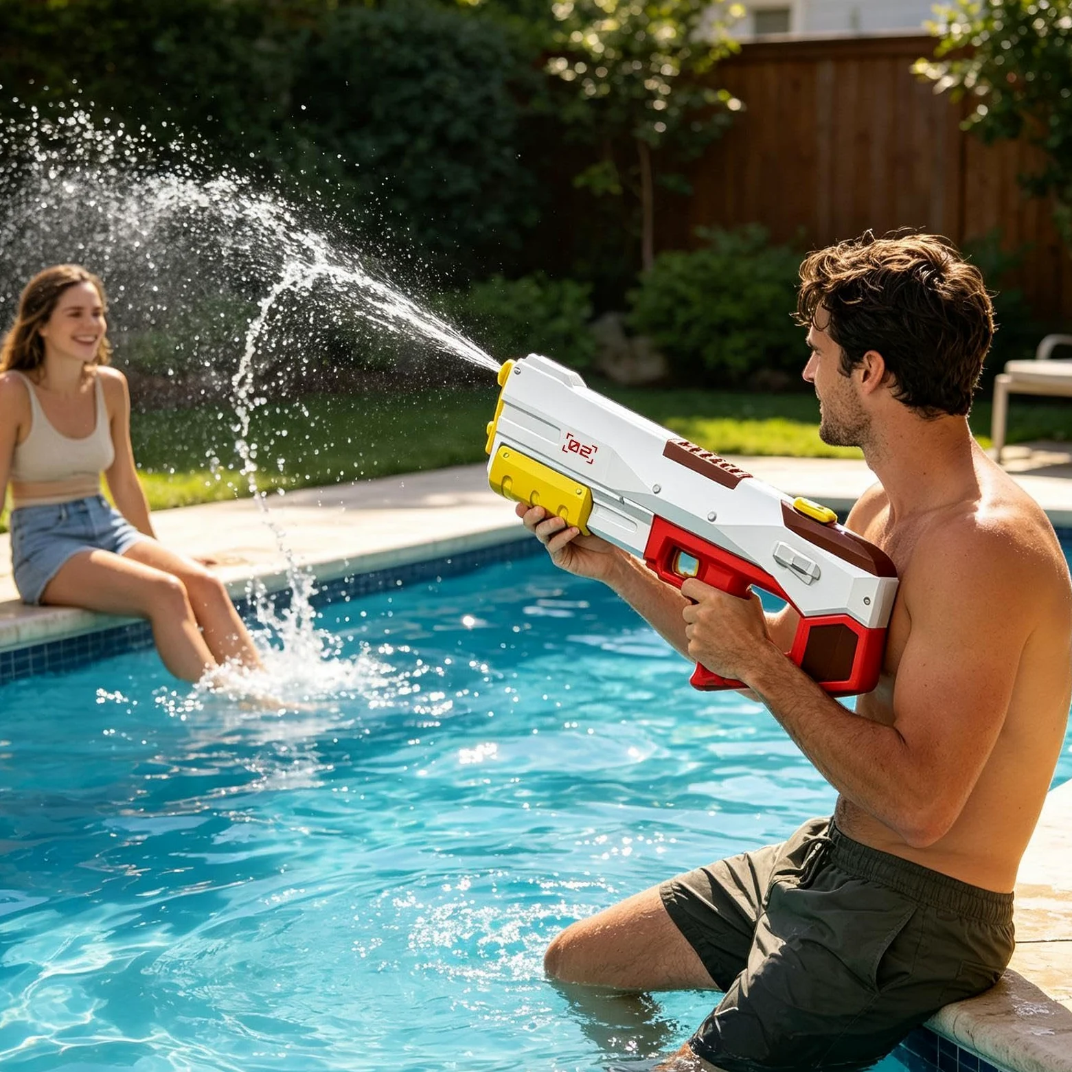 Pistola ad Acqua Potente a lunga distanza automatico | Sparacque Elettrico da Bambini per Cortile, Spiaggia, Piscina, Viaggio, Vacanza, , Prato, Campeggio,