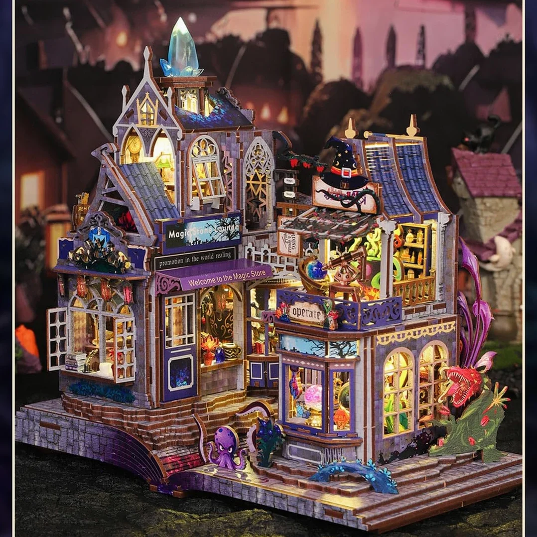 300+ pezzi DIY Magic Castle Modellino casetta puzzle in legno 3D | Regalo per Natale, Halloween, compleanno, decorazione fatta a mano per gli amanti del fai da te, decorazione creativa