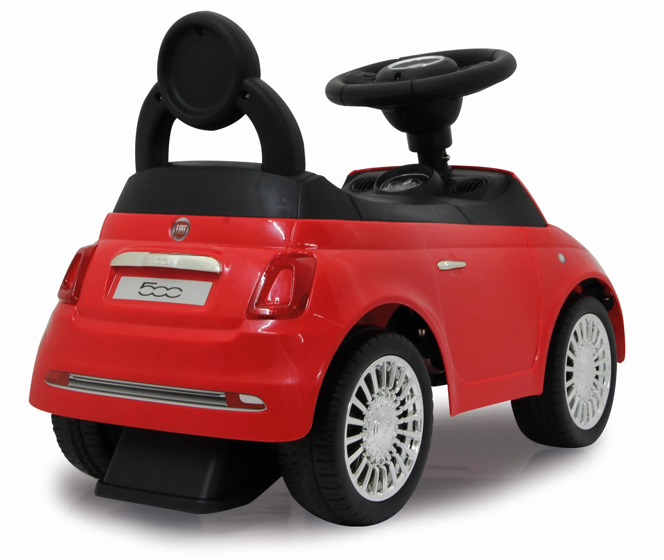 Jamara Push-Car Fiat 500 rosso z bagażnikiem i klaksonem