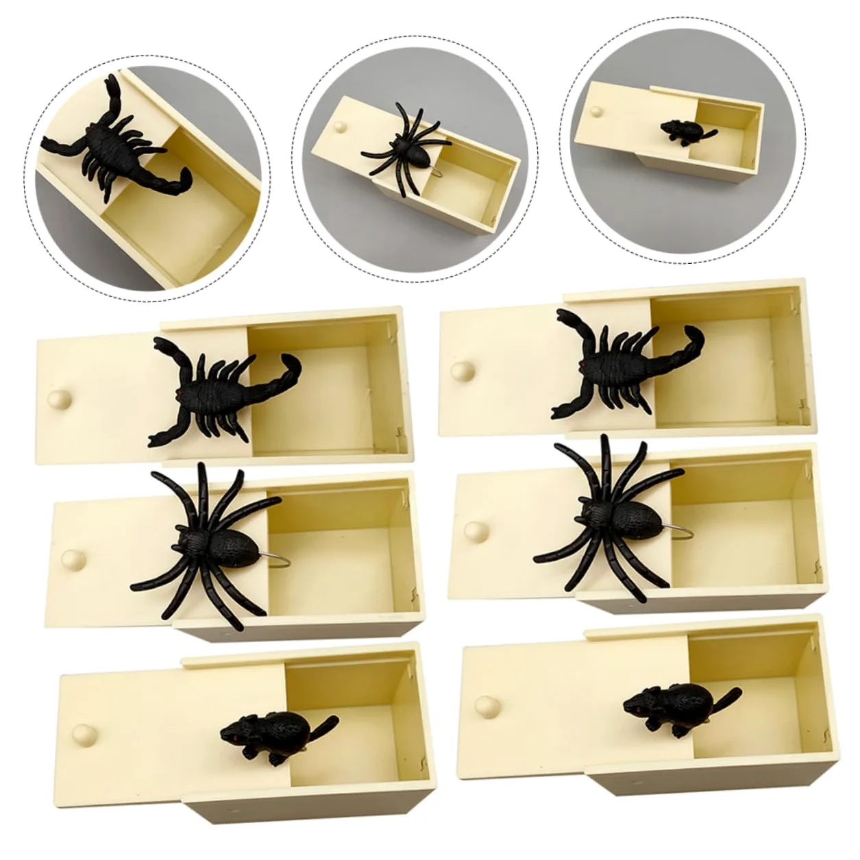 WOONEKY Spaventi per Feste di Halloween: 1 Set di 6 Giocattoli Scherzosi A Forma di Ragno Simulato per Decorazioni Spaventose