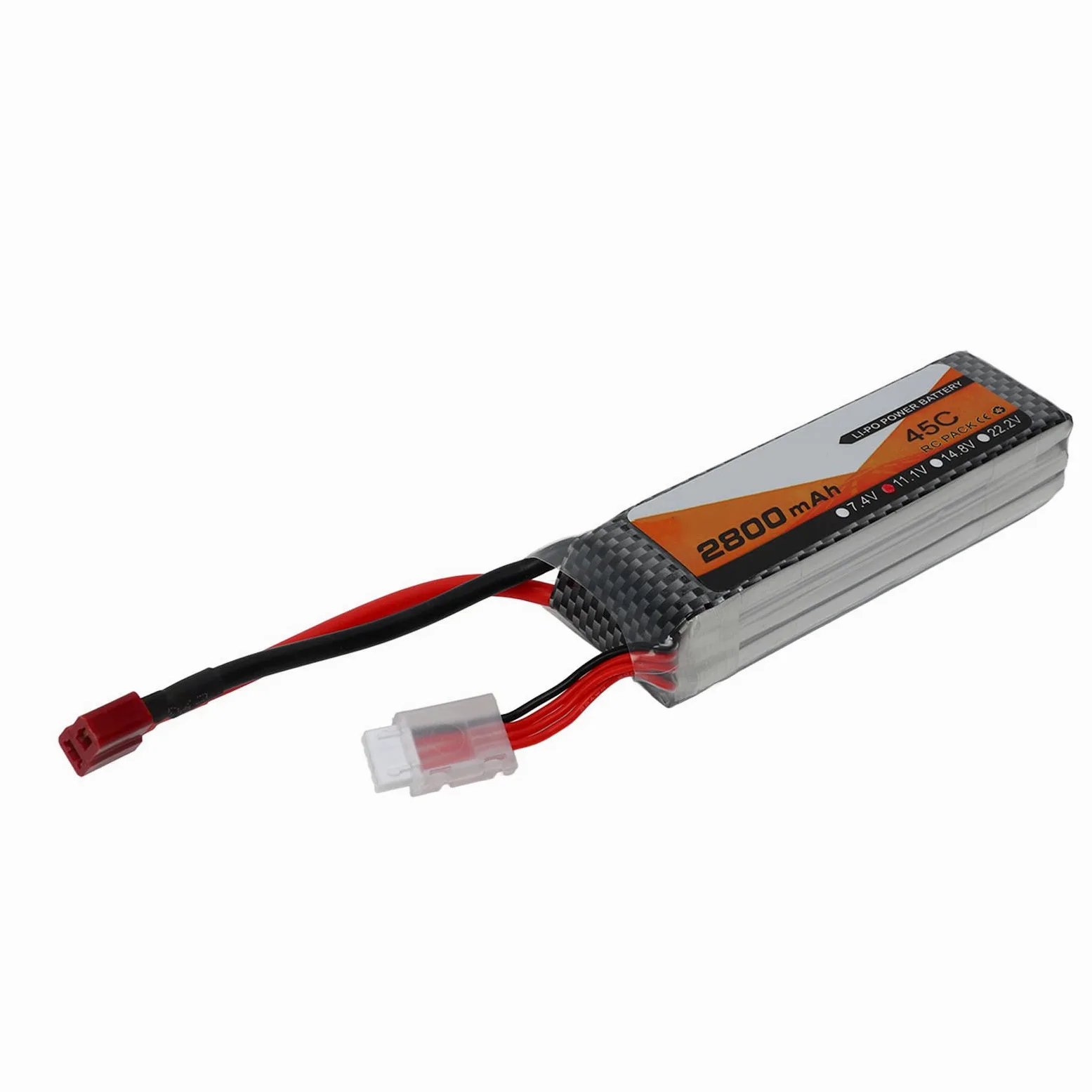 Batteria Lipo, 3S 11.1V 2800mAh 45C Batteria RC T Plug Custodia Rigida Batteria per RC Auto Aereo Drone Elicottero Barca
