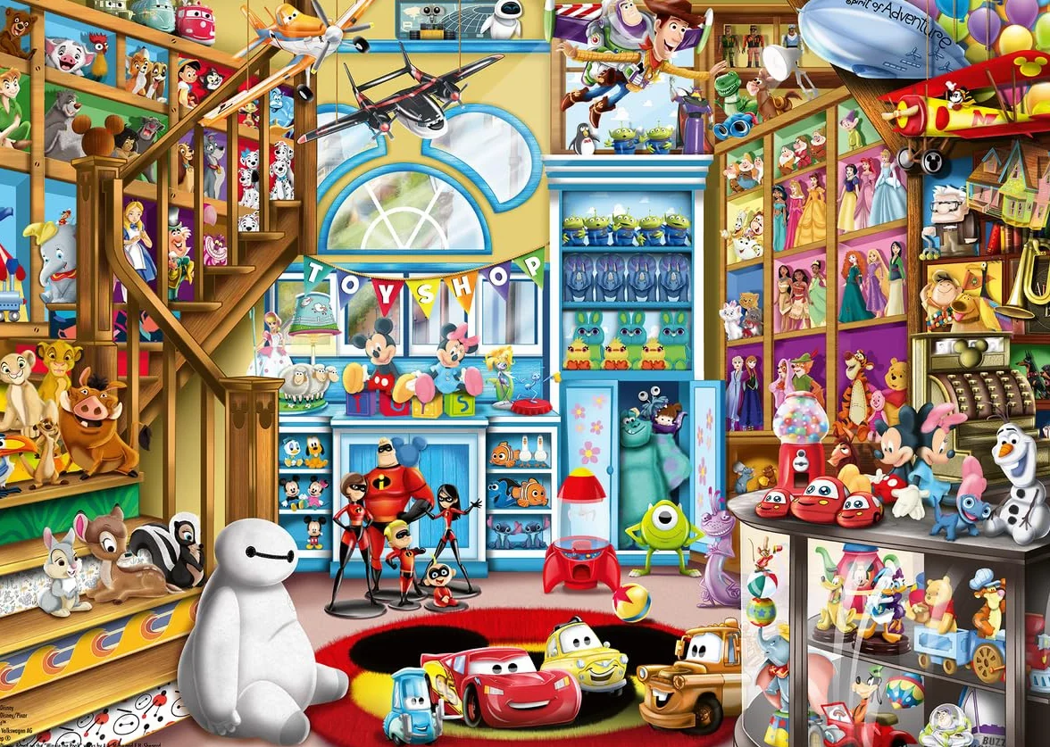 Ravensburger - Puzzle 1000 Pezzi Disney Il Negozio Di Giocattoli | Puzzle Disney 1000 Pezzi Per Adulti E Bambini Con Una Misura Di 70x50 Cm | Regalo Per Adulti E Bambini Da 14 Anni E Più