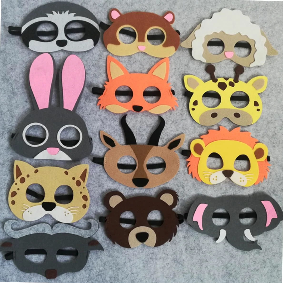 30pezzi Maschere Animali Per Halloween Da Feltro Per Cosplay e Feste Danza Comfort e Durabilità Assicurati