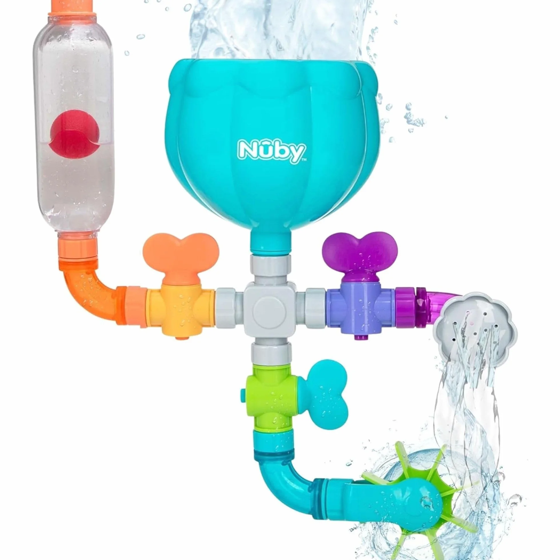 Nuby Wacky Waterworks | Giocattolo da bagno interattivo e colorato | Sviluppo cognitivo per bambini dai 18 mesi in su | Divertente ed educativo