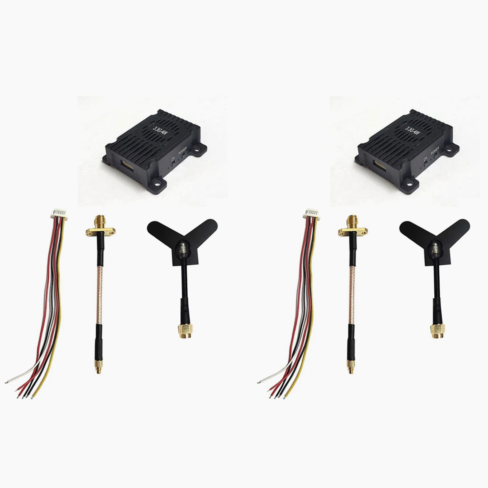 2X Trasmettitore Video FPV 3.3G 4W FPV VTX 8CH 4000mw per Drone da FPV RC