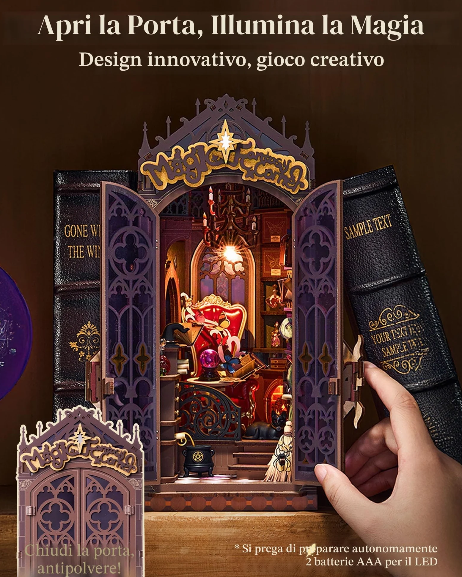 ROBOTIME Kit Angolo Lettura per Adulti – Angolo Magico Fantasy, Kit Casa in Miniatura Fai da Te, Decorazione per Libreria Booknook, Regalo Creativo per Adolescenti e Adulti