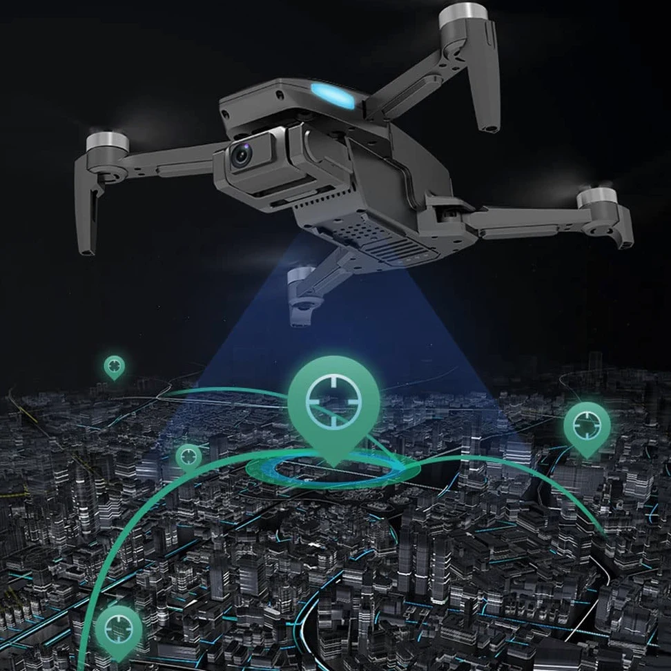 GuyAna Drone per Bambini Adulti con Fotocamera GPS 4K HD FPV, Mini quadricottero RC con Motore brushless, modalità Senza Testa, Mantenimento dell'altitudine, Selfie gestuale, ribaltamenti