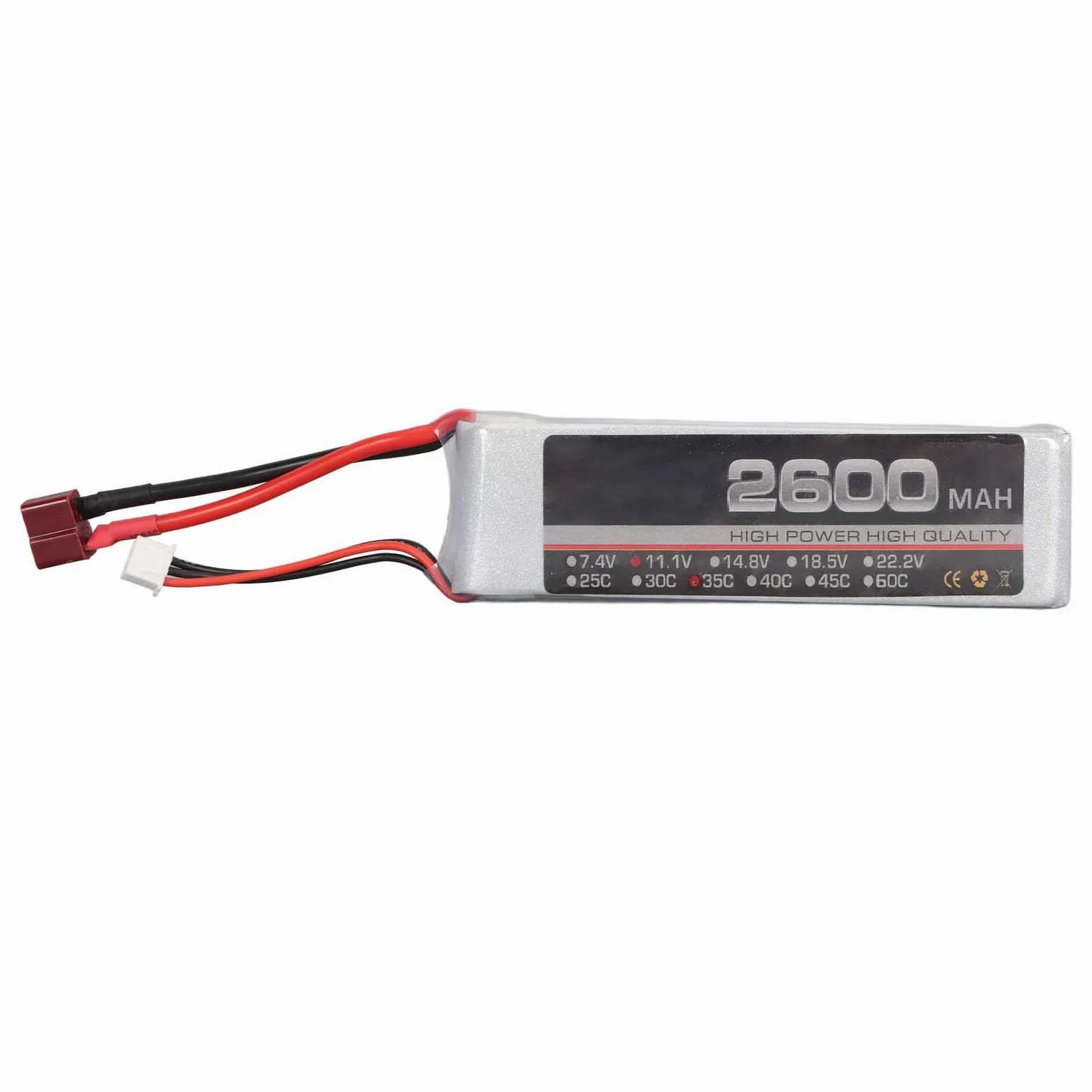 11.1V 35C 2600mAh 3S RC Lipo Batteria, per FPV Racing Drone Quadcopter Elicottero Aereo RC Boat RC Modelli (T Plug)
